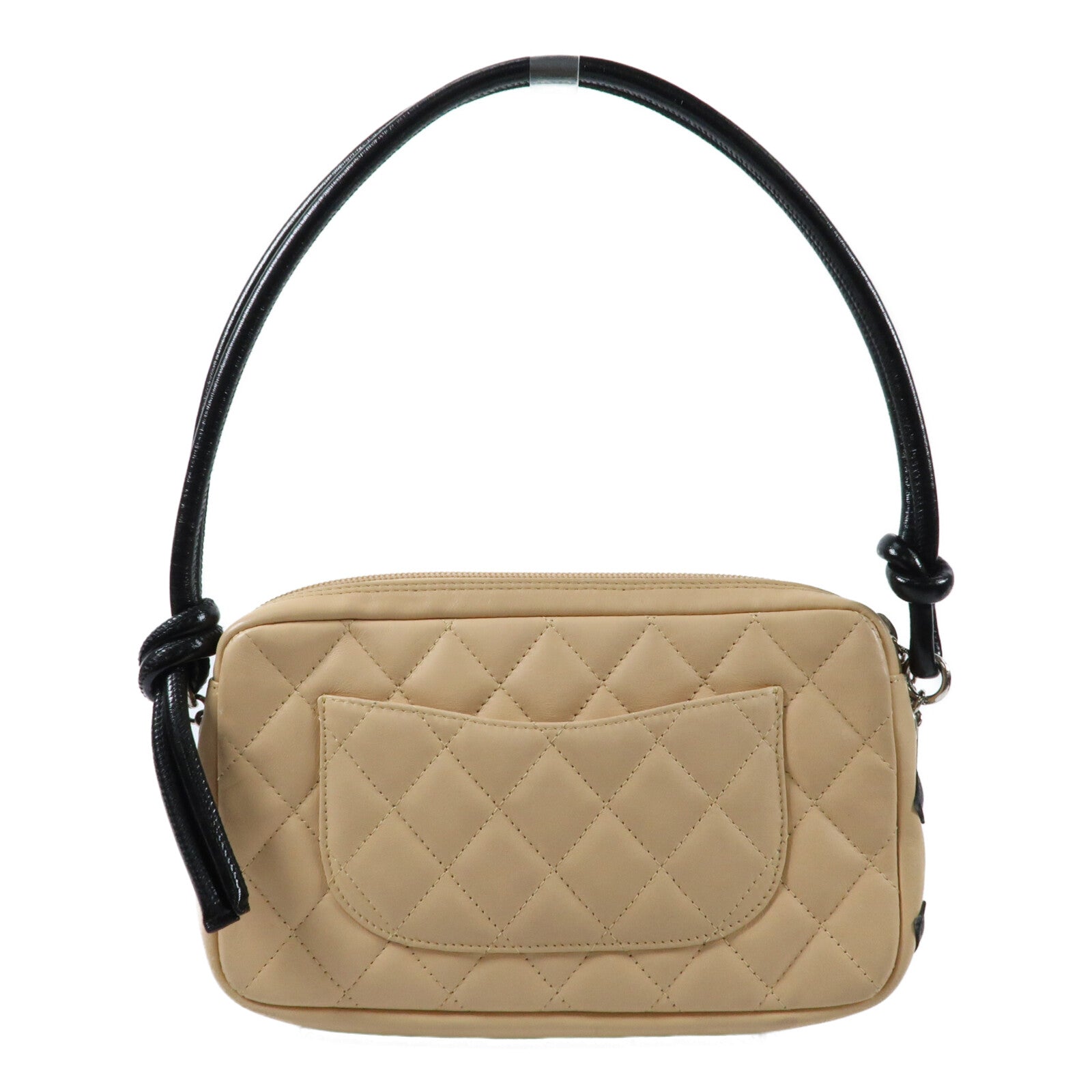 CHANEL 牛皮皮革Cambon Small Rectangle銀扣手挽袋