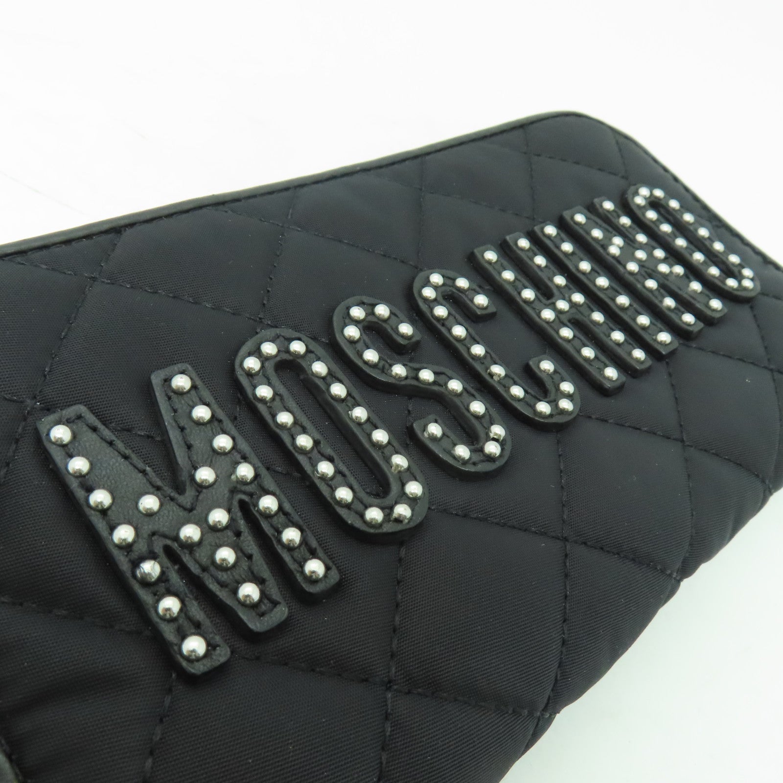 MOSCHINO 尼龍Zippied Long Wallet銀扣長錢包黒色