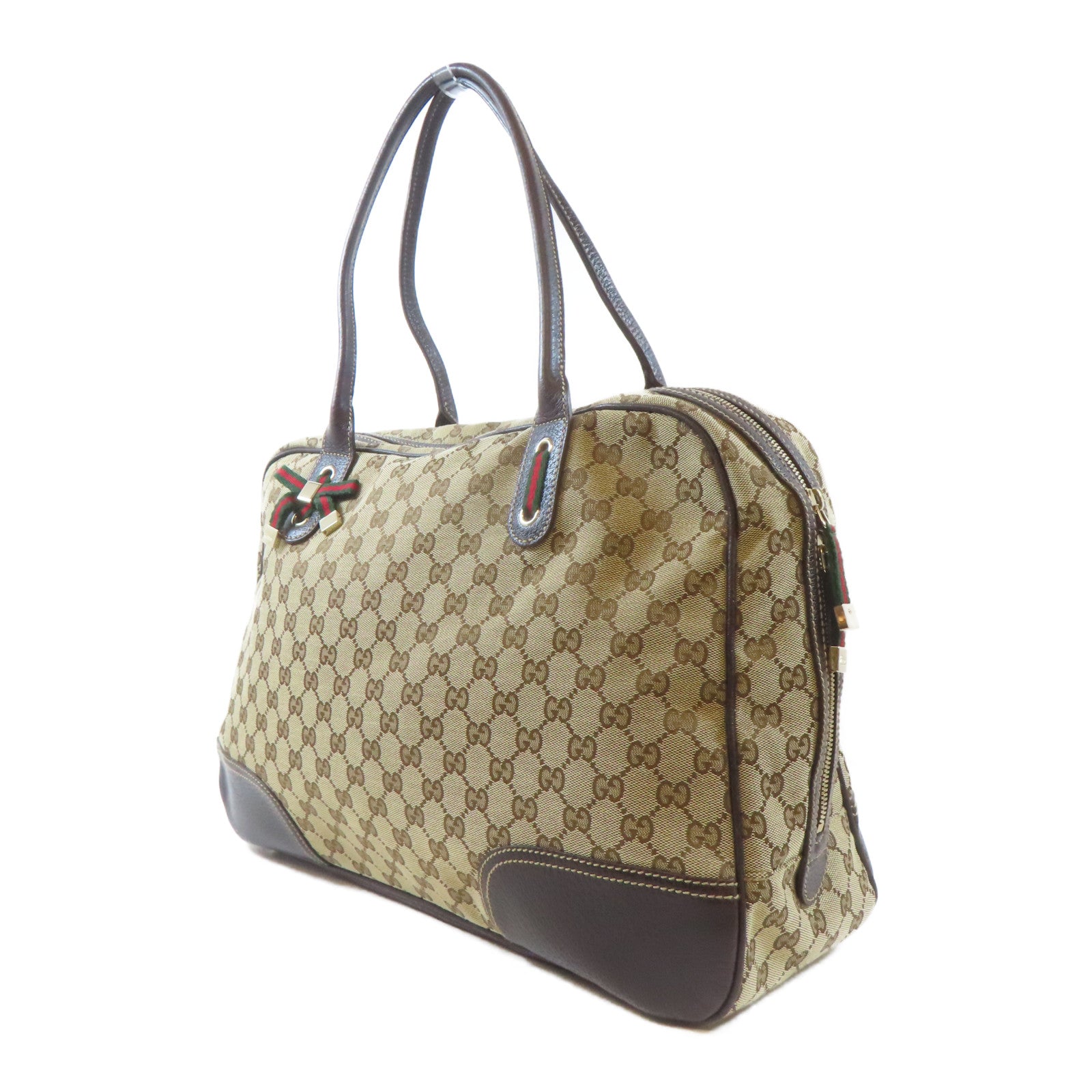 GUCCI 帆布Shoulder Bag金扣肩背袋啡色