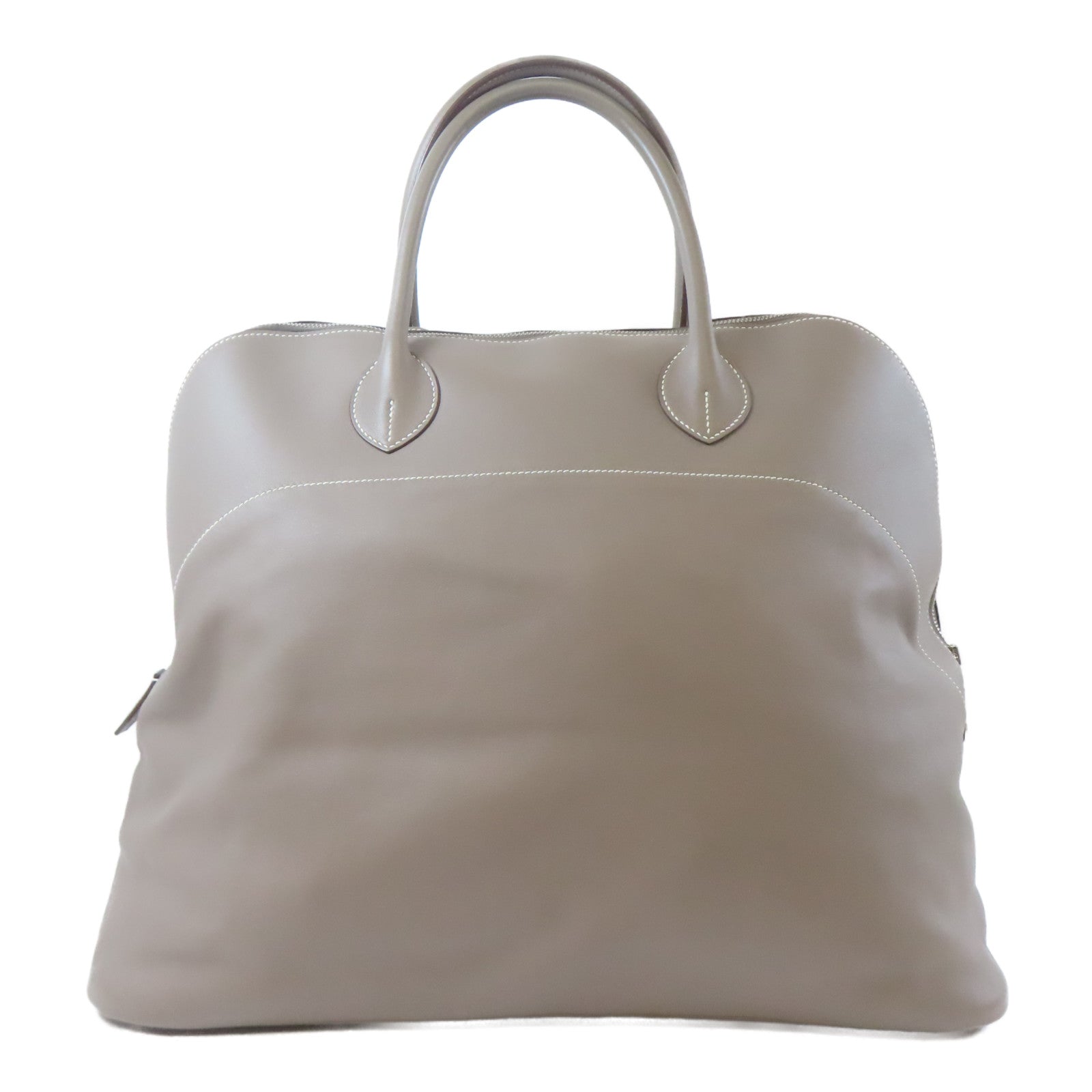 HERMES Sikkim皮革Bolide Relax 45銀扣手挽袋Gris Souris/灰色