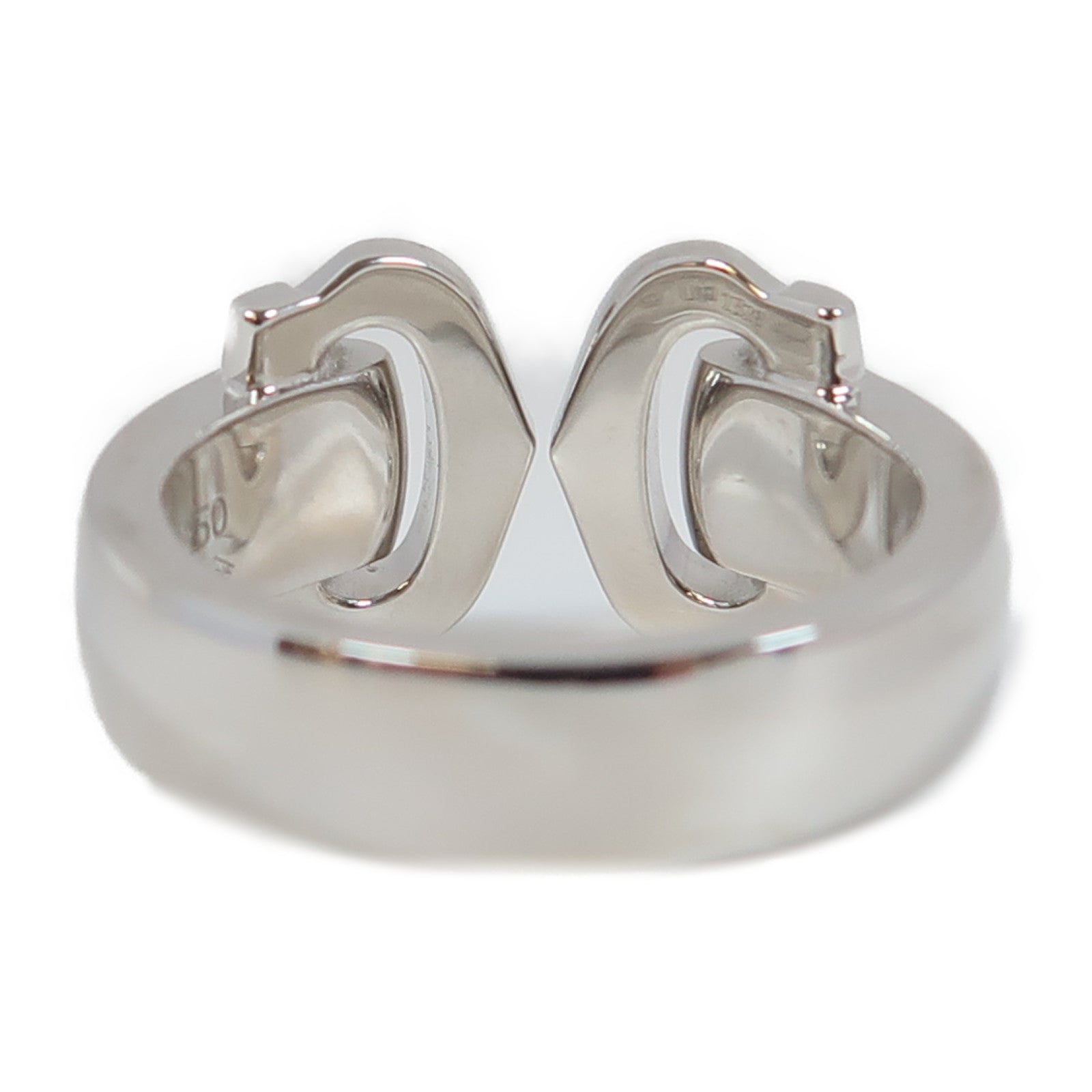 CARTIER 18K白金2C Boucle Ring戒指US#5.25/Cartier#50