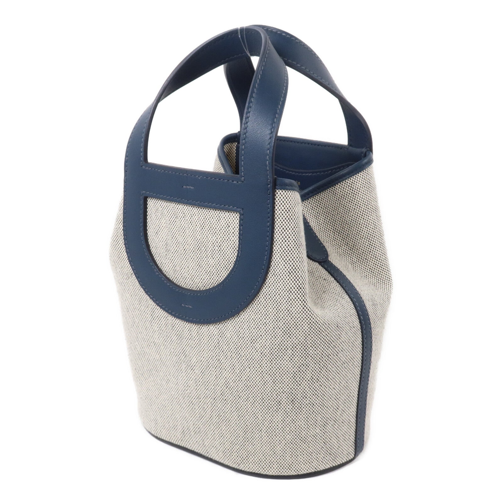 HERMES 帆布In The Loop 18手挽袋Grey/Bleu de Prusse
