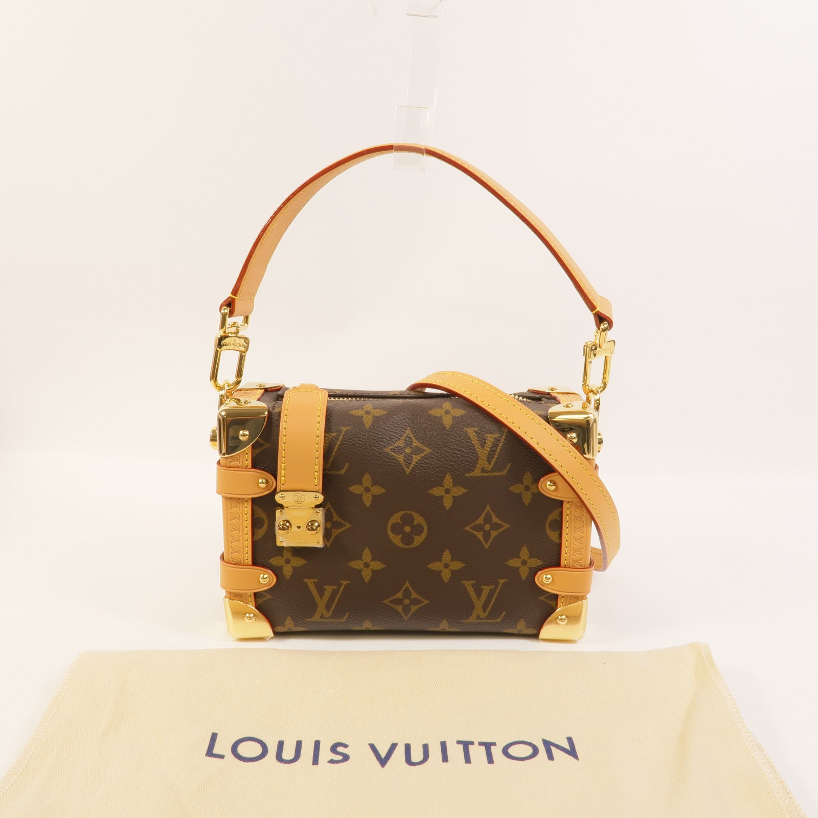 LOUIS VUITTON Monogram Side Trunk PM金扣手挽肩背兩用袋