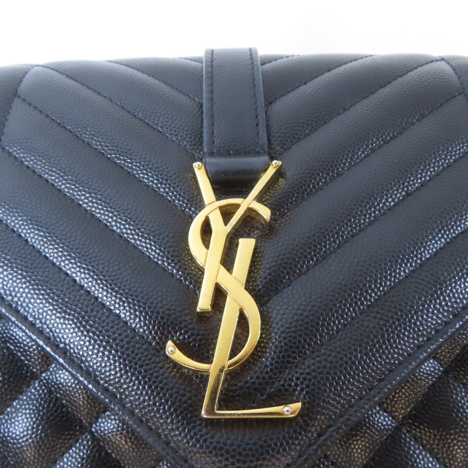 SAINT LAURENT 牛皮皮革Envelope Sling Bag金扣鏈帶肩背袋黑色