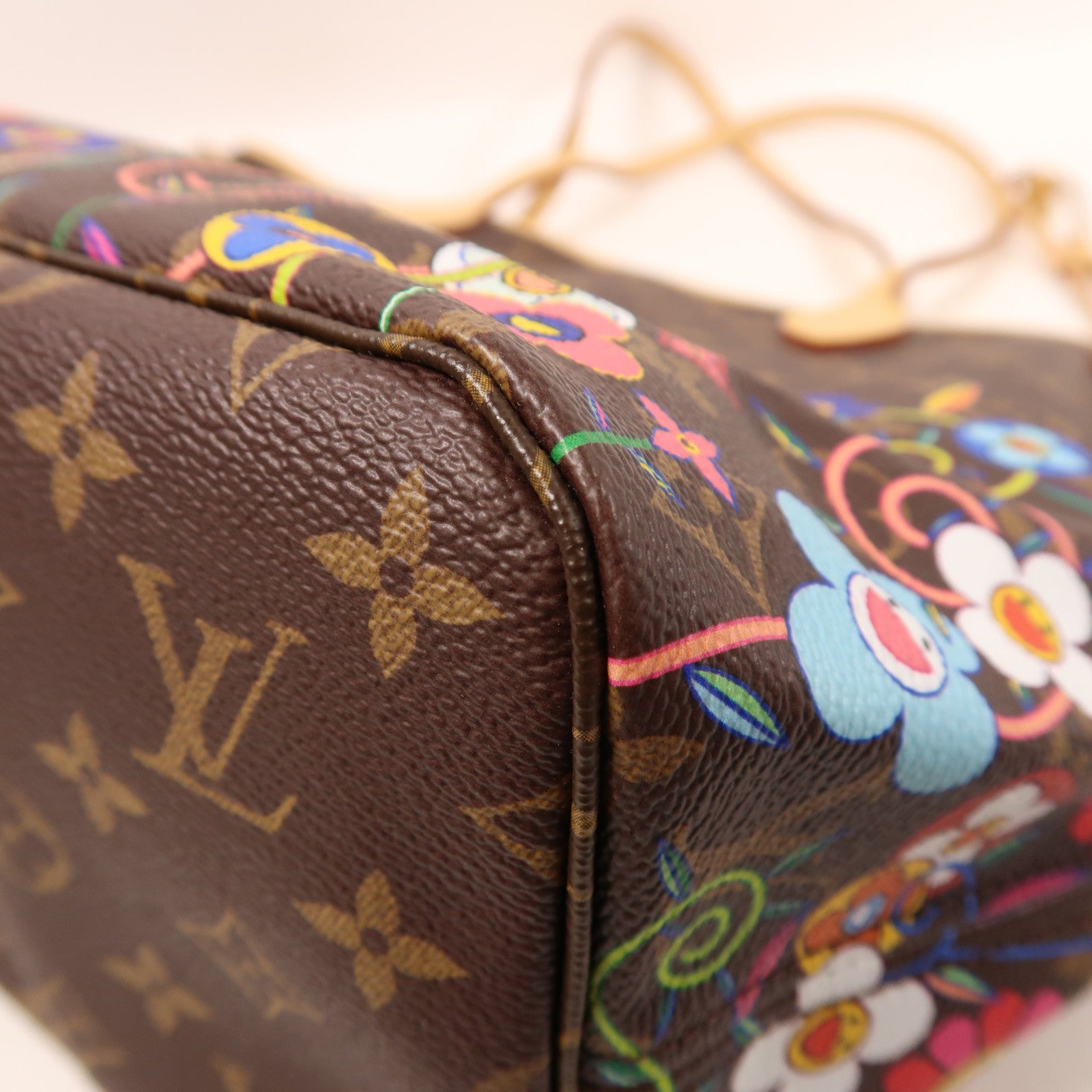 LOUIS VUITTON Monogram LV x TM Neverfull MM金扣肩背袋