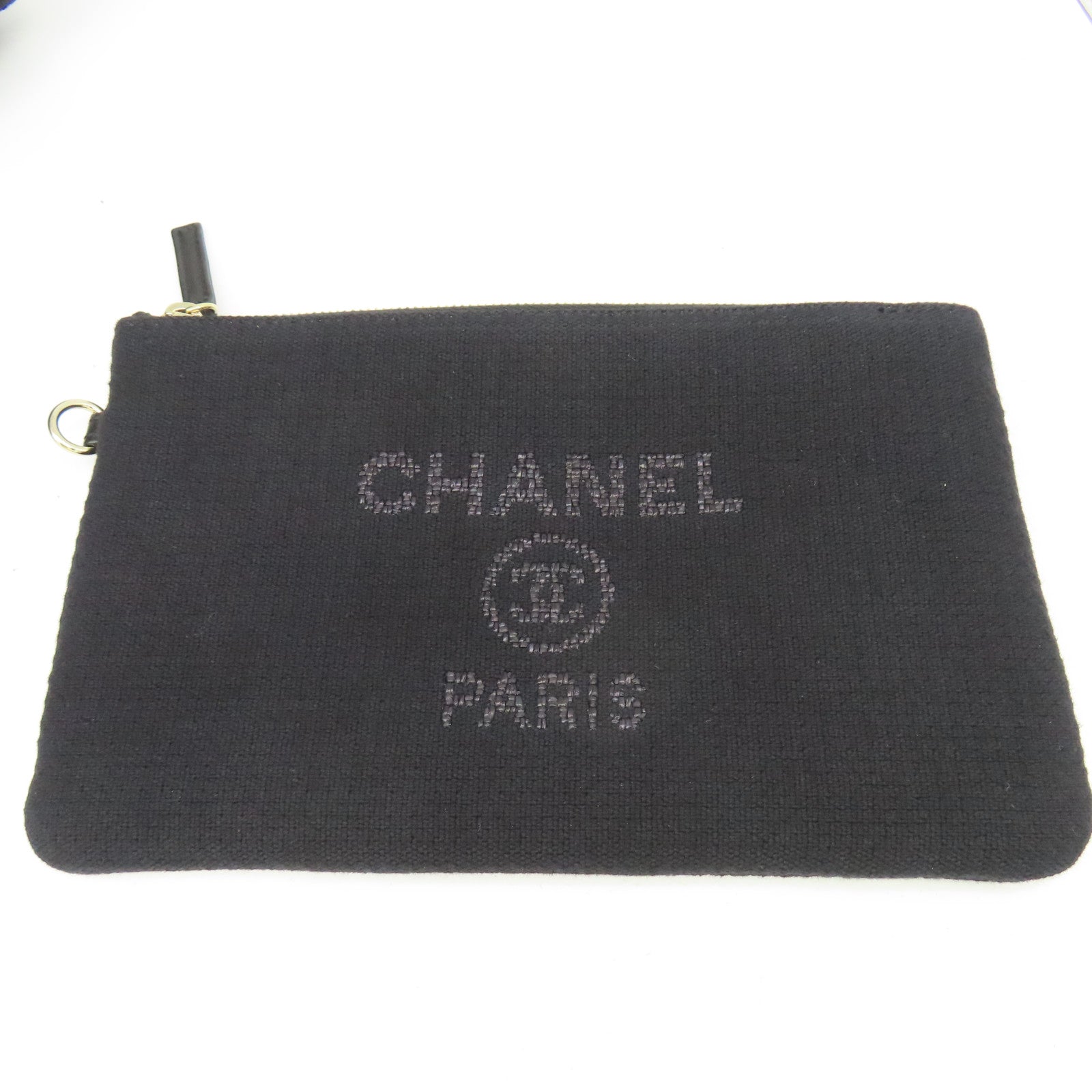 CHANEL 帆布Deauville Tote Medium銀扣手挽肩背兩用袋黑色