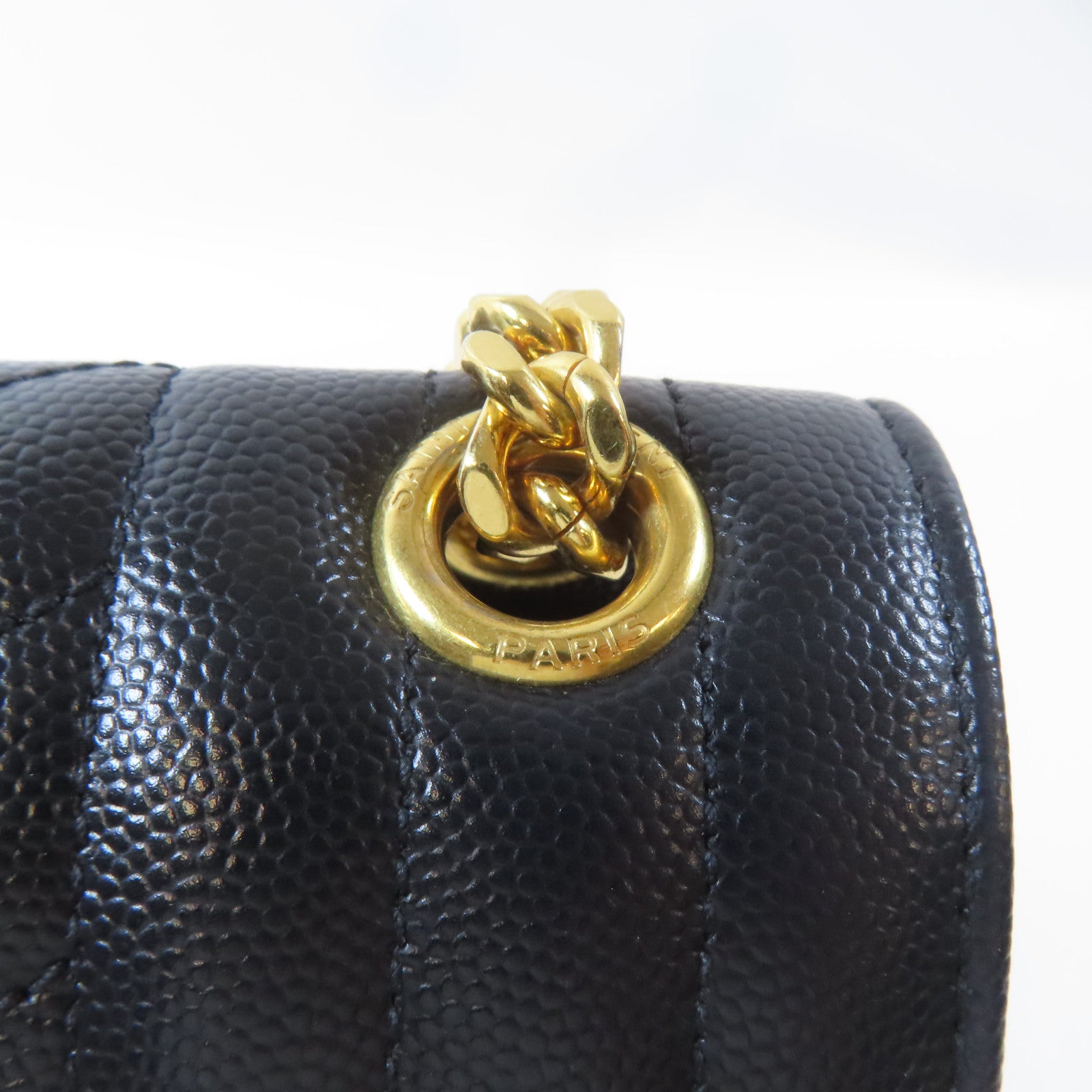 SAINT LAURENT 牛皮皮革Envelope Sling Bag金扣鏈帶肩背袋黑色