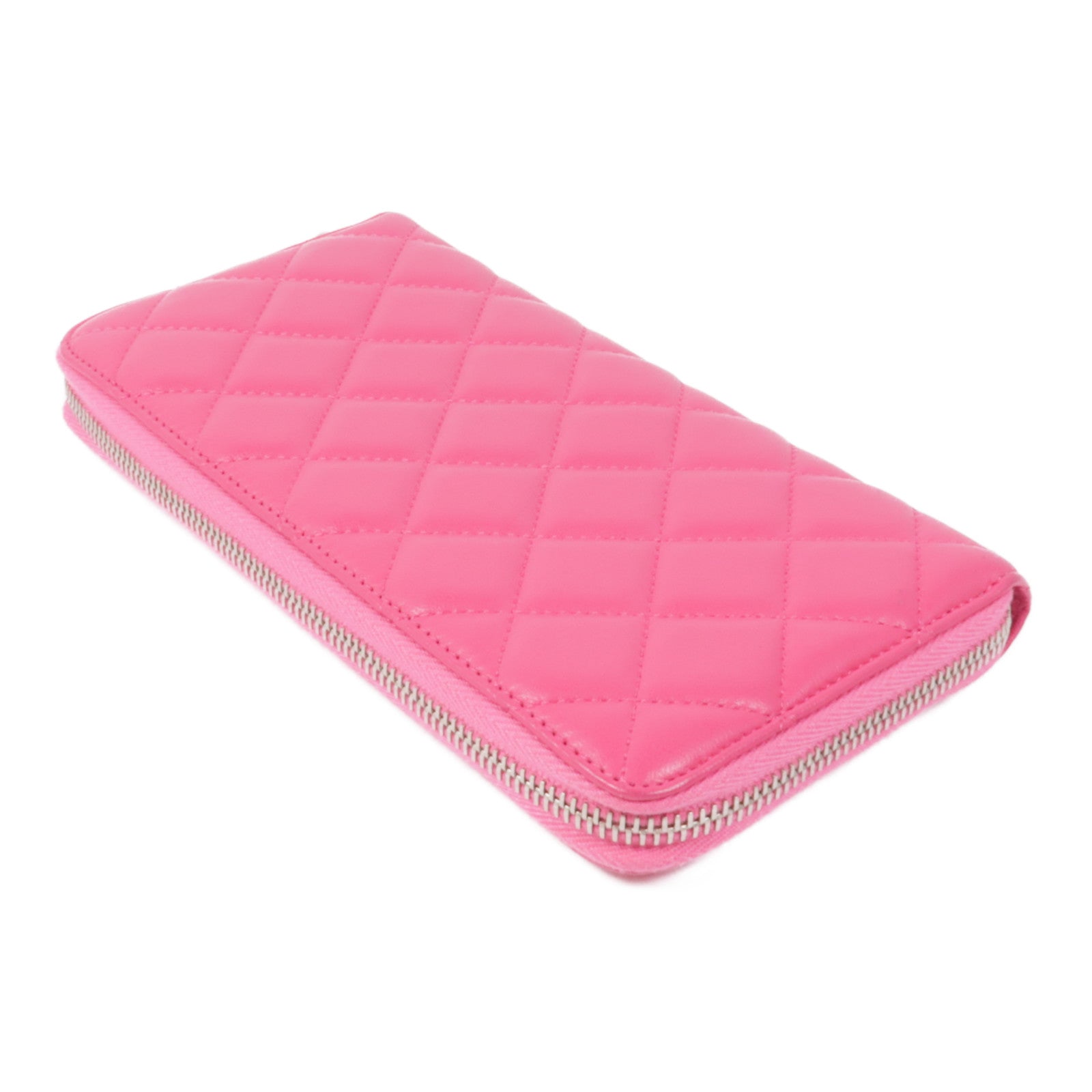 CHANEL 皮革Long Wallet銀扣長錢包