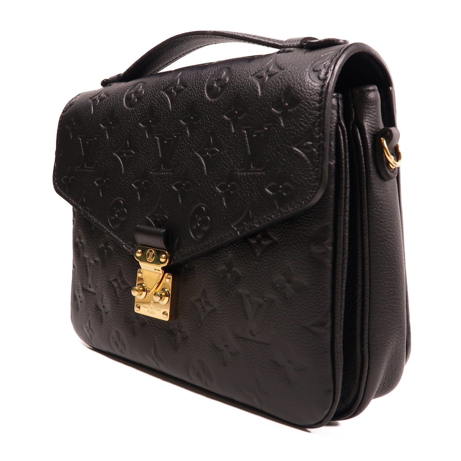 LOUIS VUITTON Monogram Empreinte Pochette Metis金扣手挽肩背两用袋黑色
