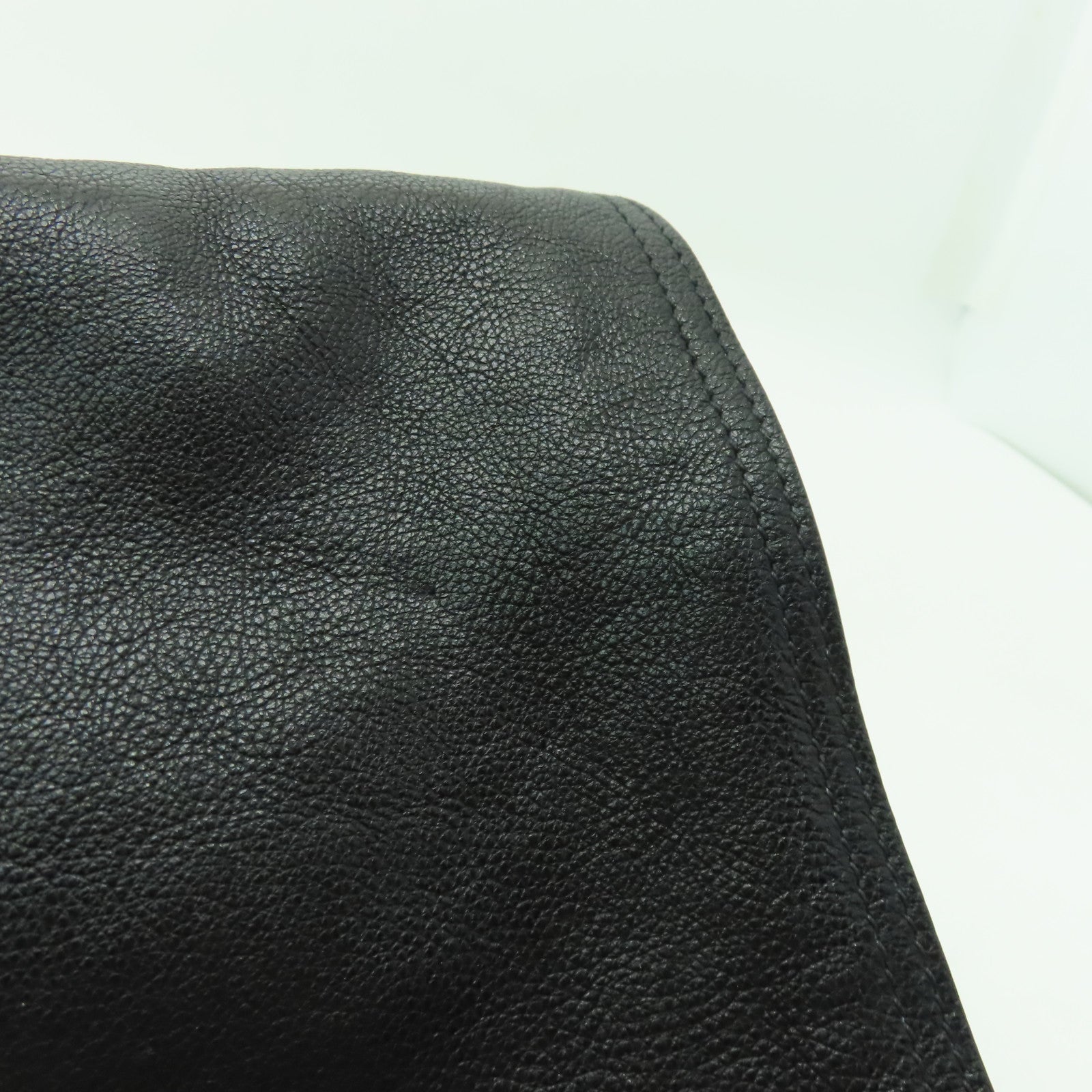 PRADA 牛皮皮革Shoulder Bag銀扣手挽肩背兩用袋黑色