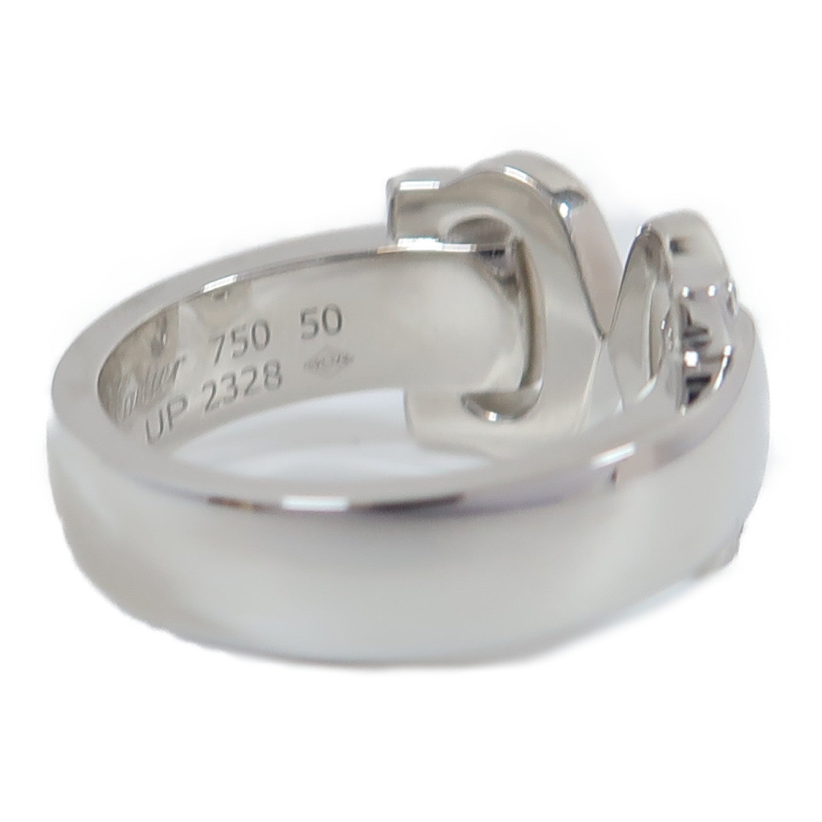 CARTIER 18K白金2C Boucle Ring戒指US#5.25/Cartier#50
