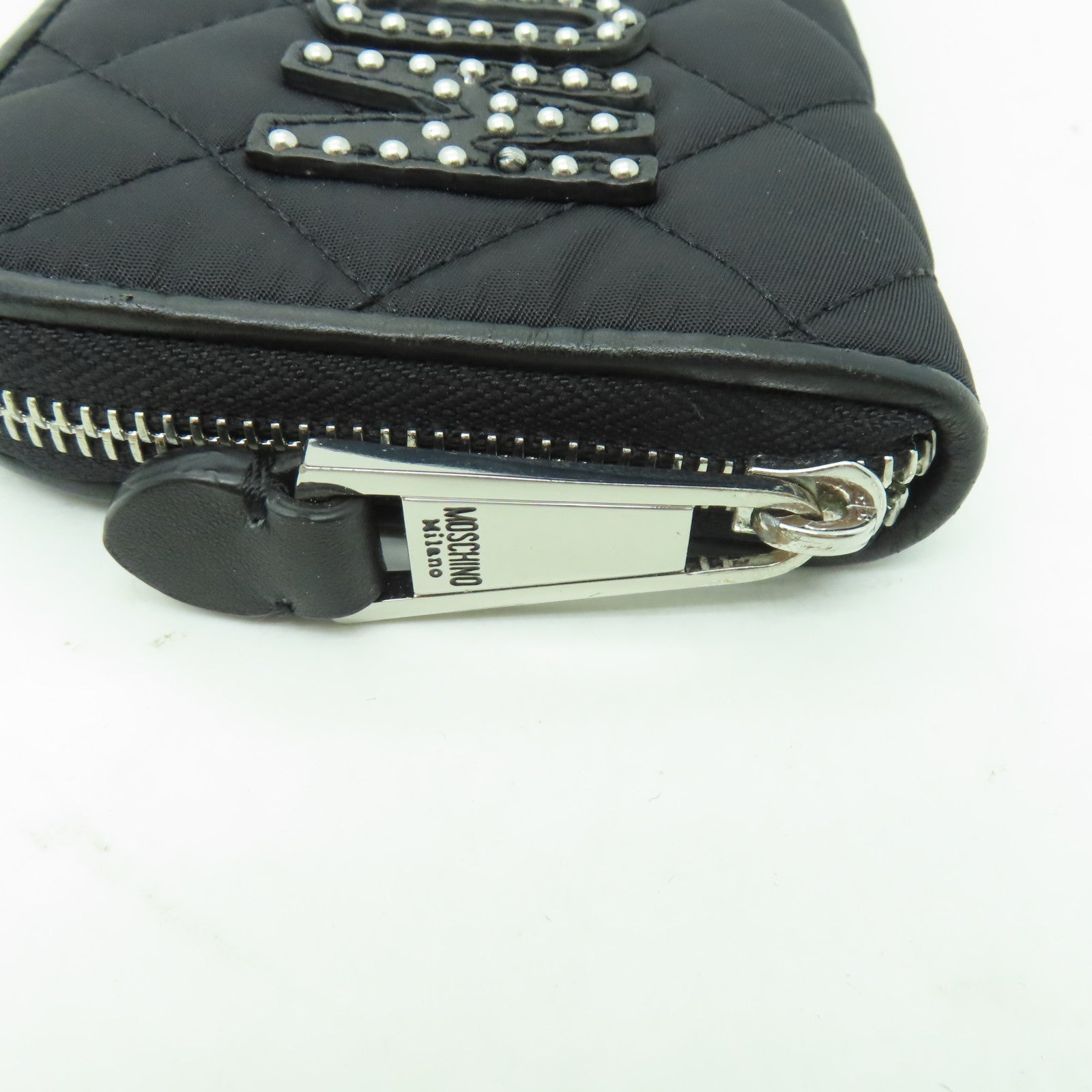 MOSCHINO 尼龍Zippied Long Wallet銀扣長錢包黒色