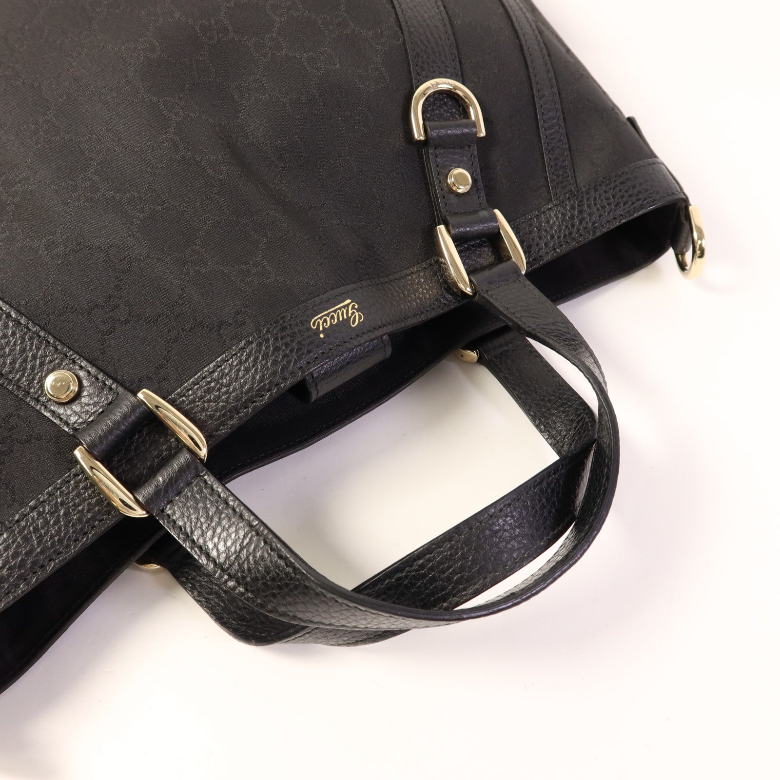 GUCCI 尼龍Shoulder Tote金扣肩背袋/手挽袋