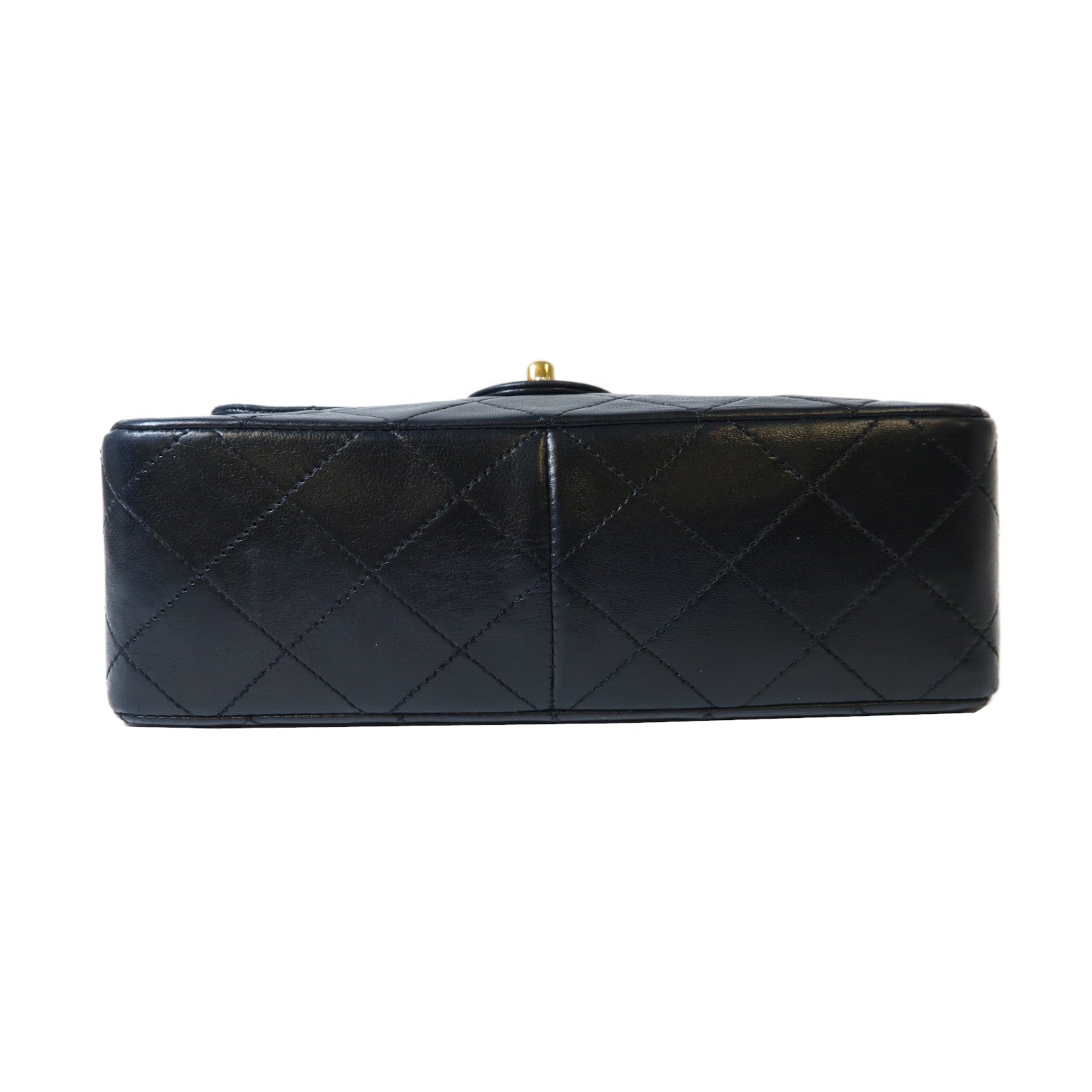 CHANEL 菱格羊皮皮革Vintage Flap Chain Shoulder Bag金扣鏈帶肩背袋黑色