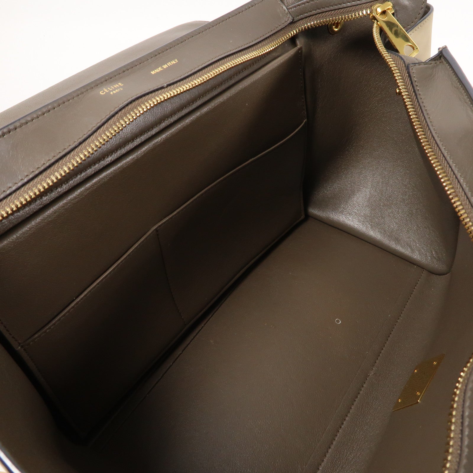 CELINE 【激減優惠】牛皮皮革Trapeze金扣手挽肩背兩用袋米色