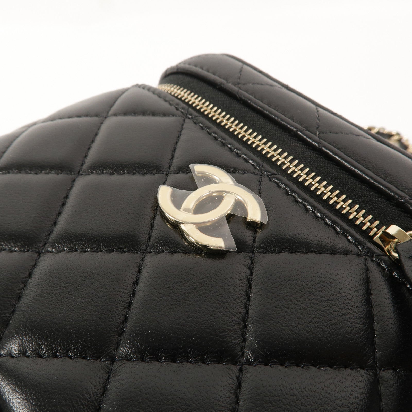 CHANEL 羊皮皮革Vanity Case With Top Handle鏈帶手挽肩背兩用袋