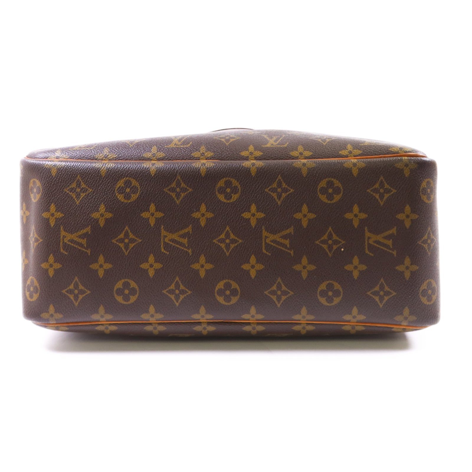 LOUIS VUITTON Monogram Deauville金扣手挽袋棕色