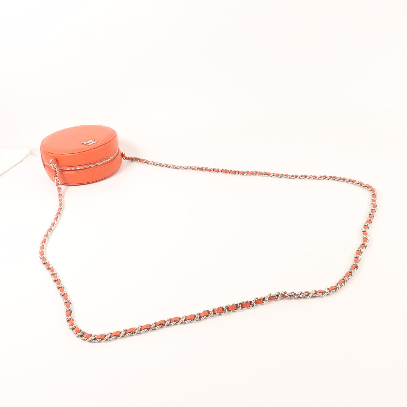 CHANEL 牛皮皮革Round Bag With Chain鏈帶肩背袋