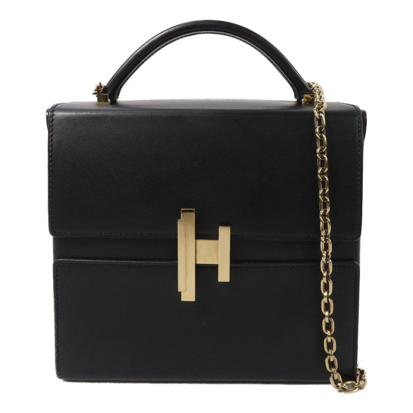 HERMES Tadelakt皮革Cinhetic Bag手挽肩背兩用袋Noir