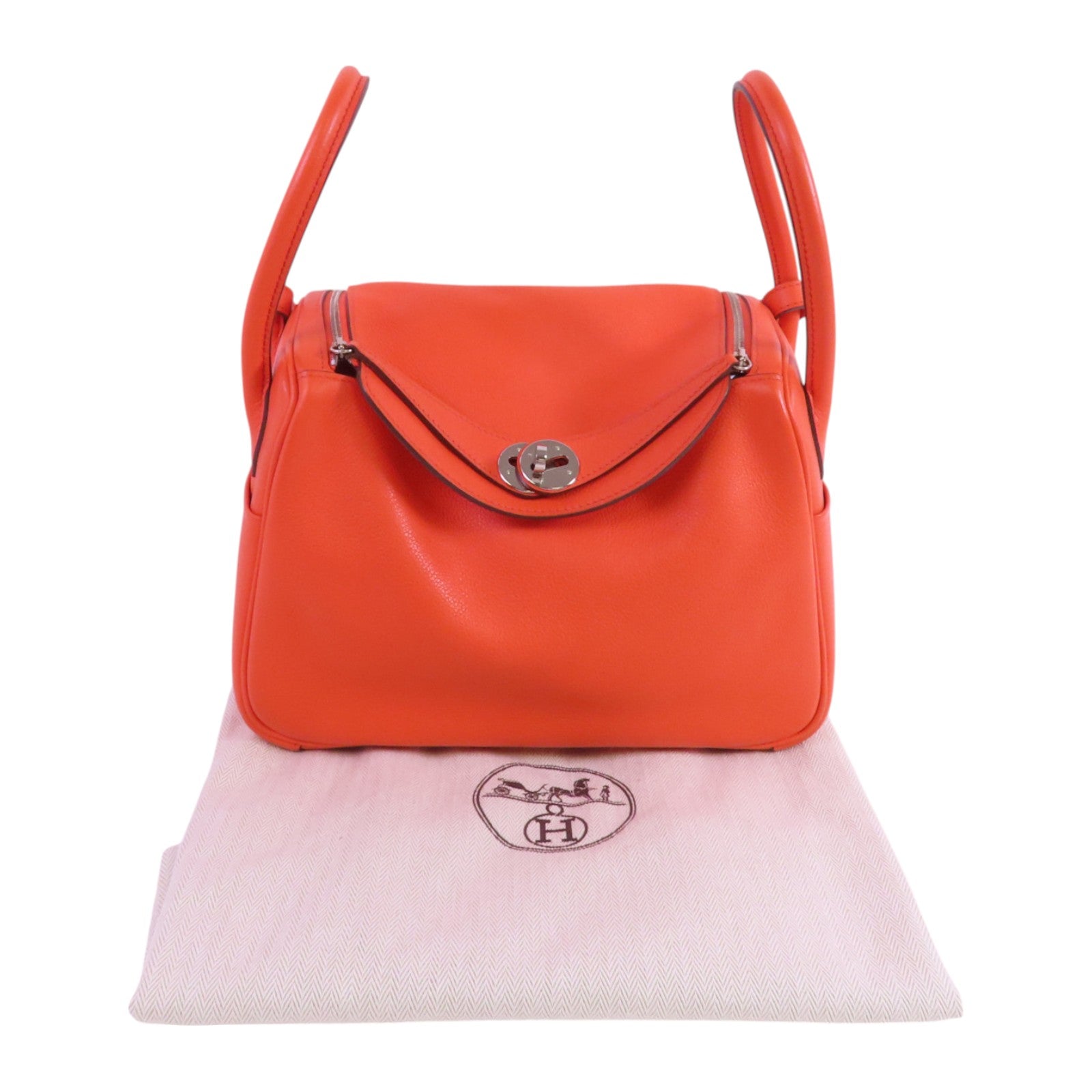 HERMES Evercolor皮革Lindy 26銀扣肩背袋