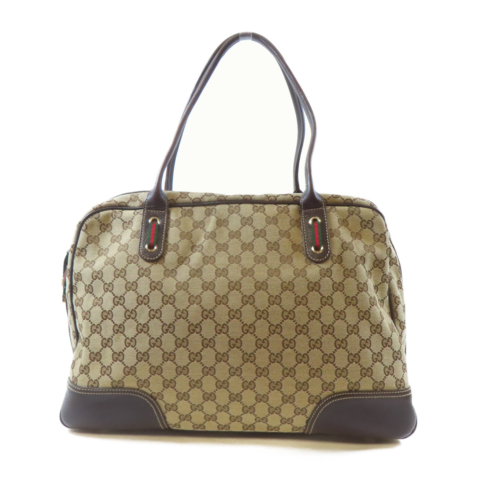 GUCCI 帆布Shoulder Bag金扣肩背袋啡色