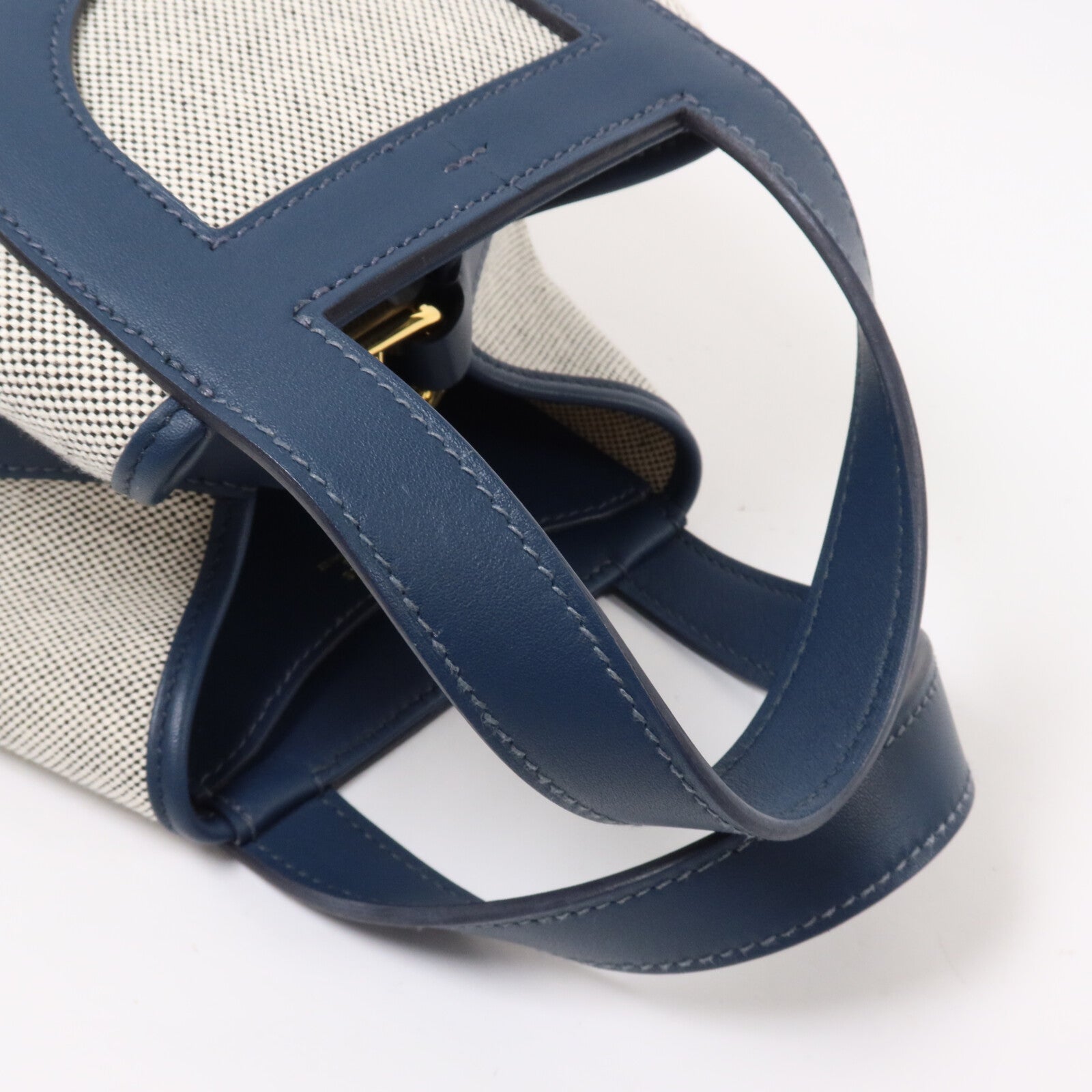 HERMES 帆布In The Loop 18手挽袋Grey/Bleu de Prusse