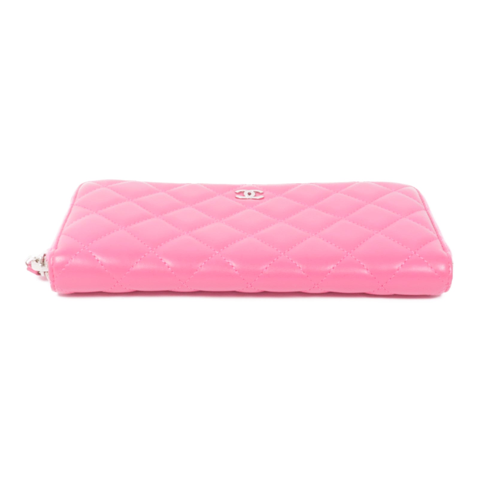 CHANEL 皮革Long Wallet銀扣長錢包