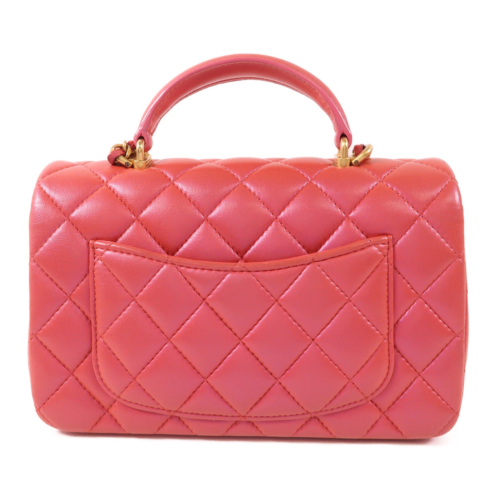 CHANEL 羊皮皮革Mini Flap Bag金扣手挽肩背兩用袋