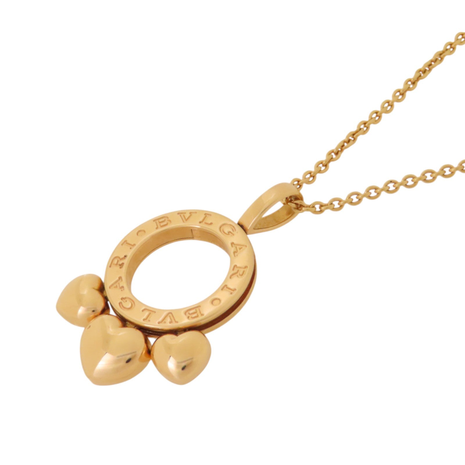 BVLGARI 18K玫瑰金Allegra Heart Necklace項鏈