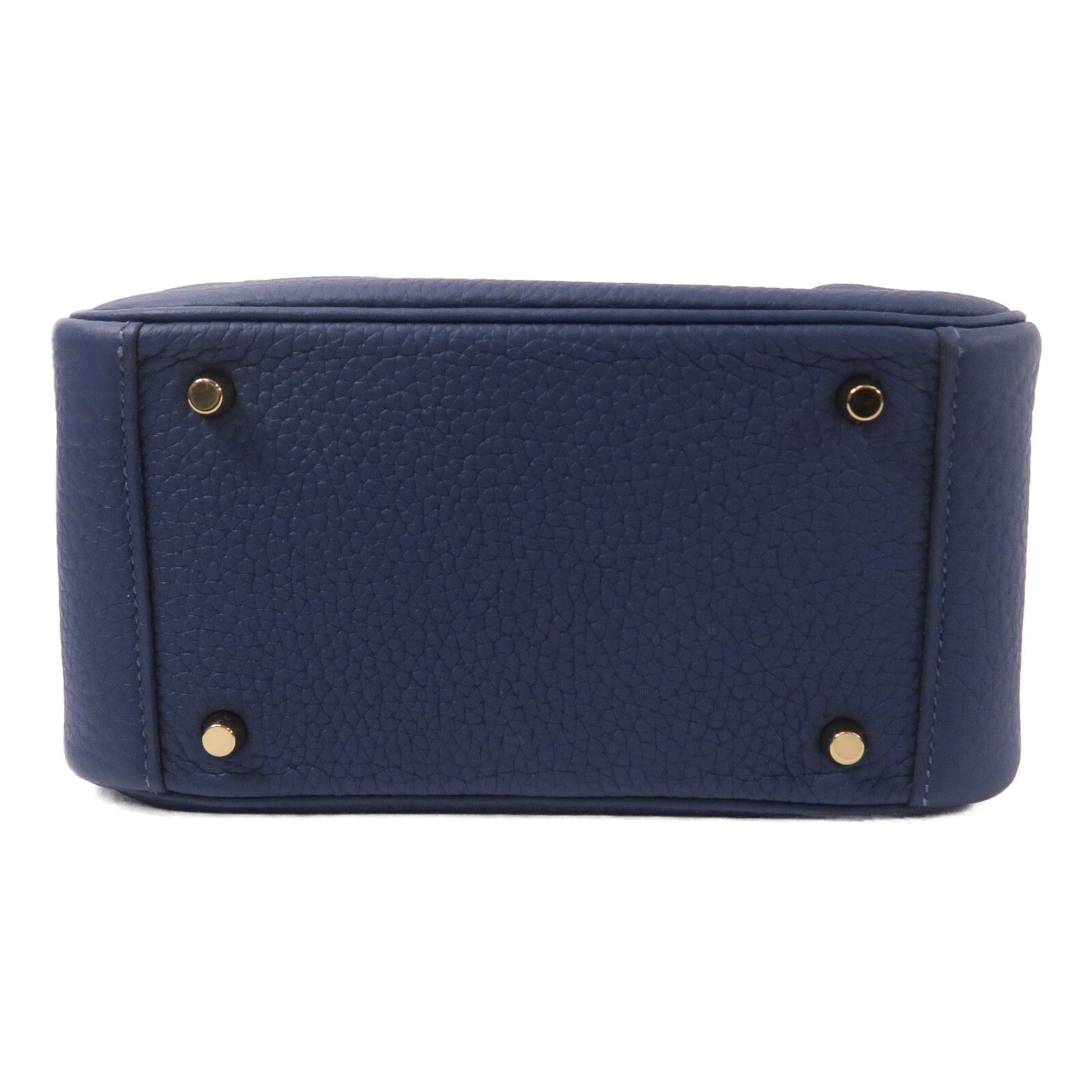 HERMES Clemence皮革Mini Lindy手挽肩背兩用袋Bleu De Prusse