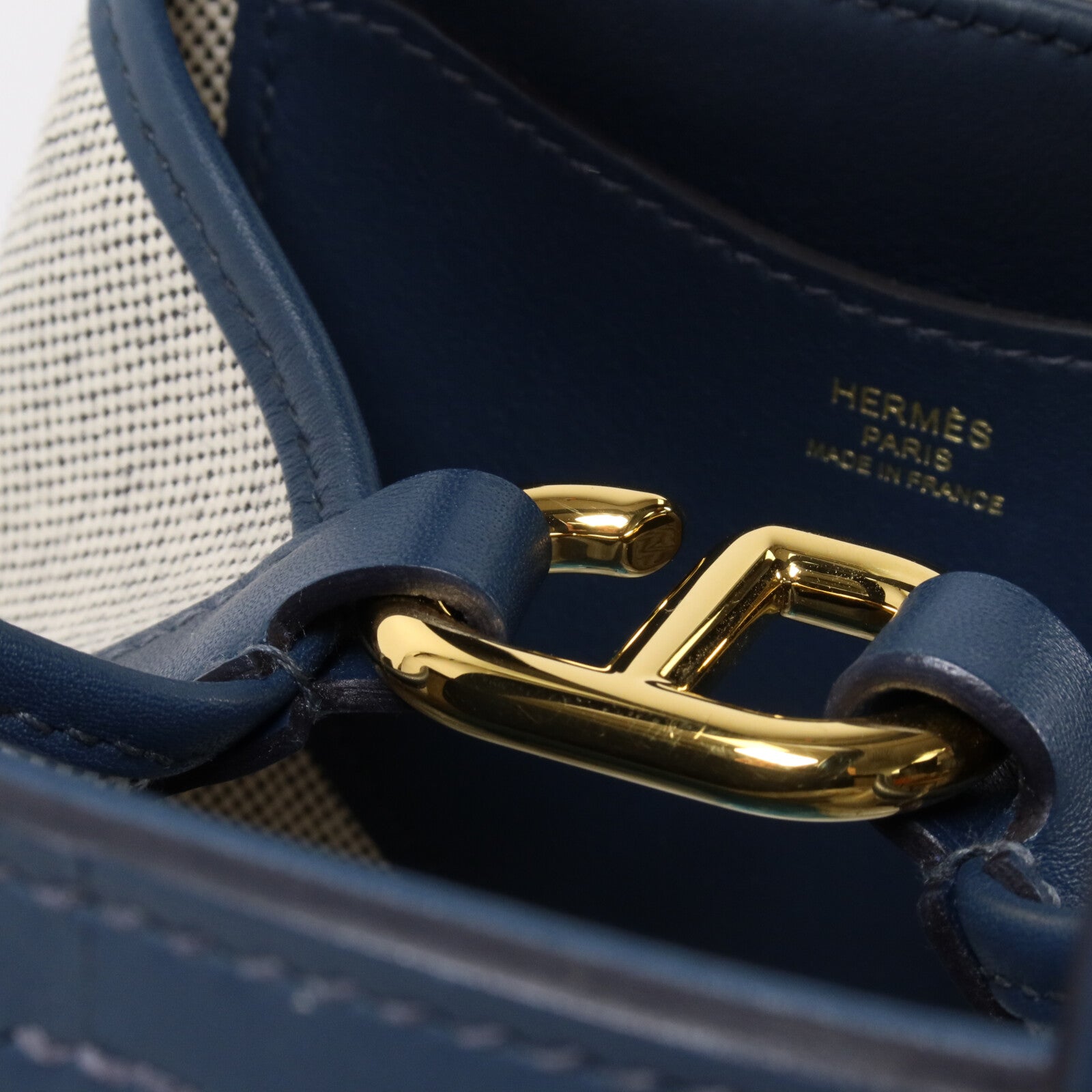 HERMES 帆布In The Loop 18手挽袋Grey/Bleu de Prusse