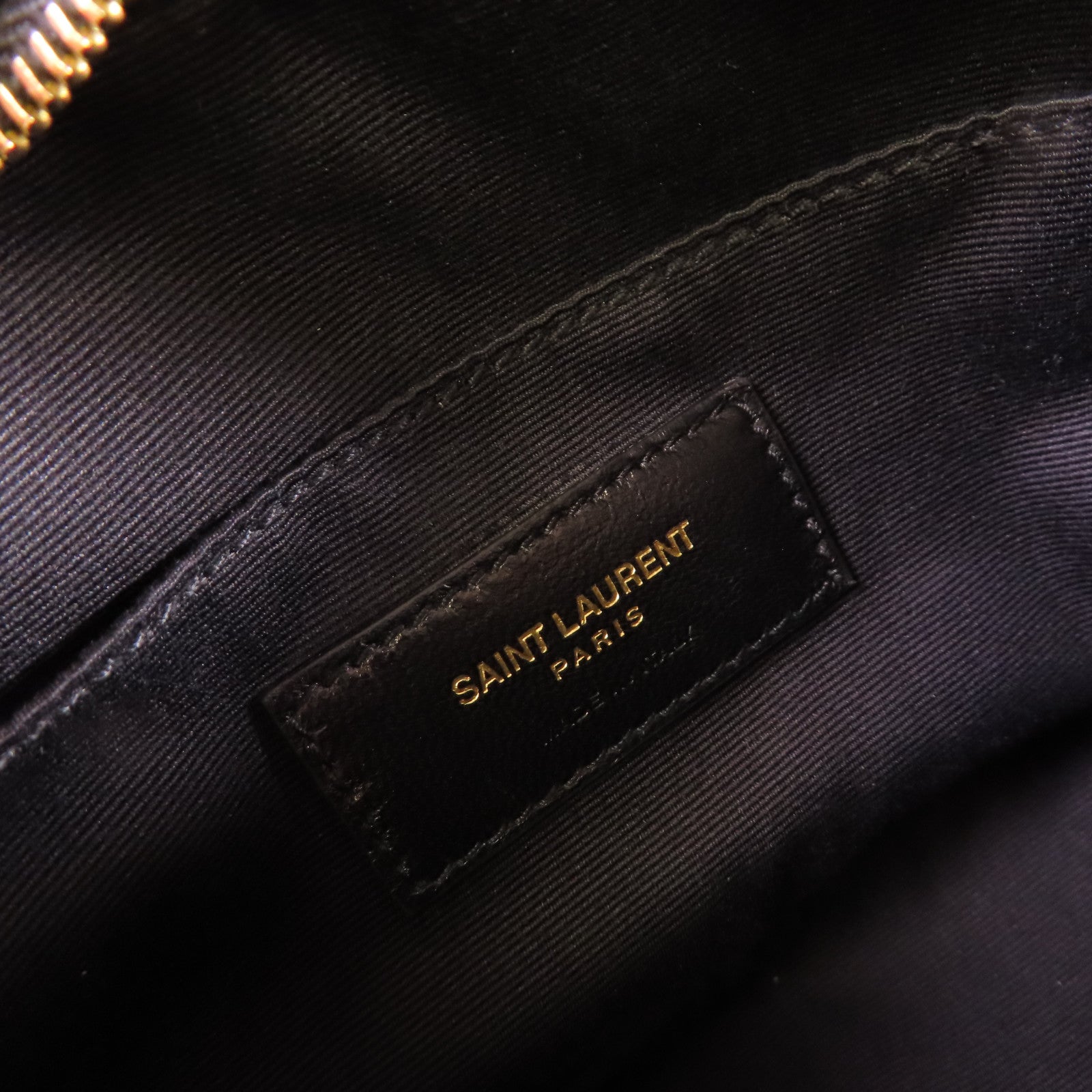 YVES SAINT LAURENT 牛皮皮革Lou Belt Bag金扣腰包黑色