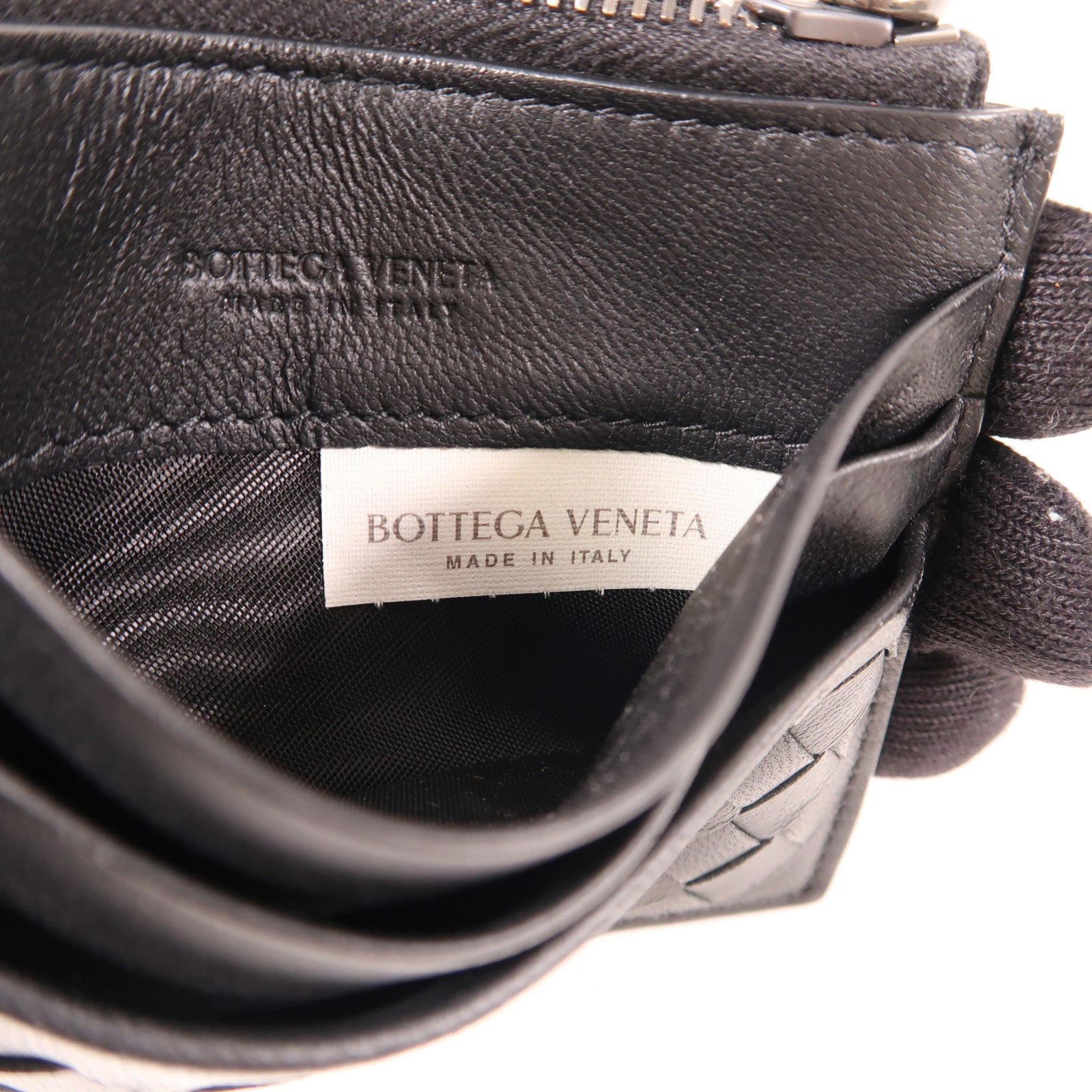 BOTTEGA VENETA 織紋皮革Coin/Card Case卡片套/零錢包黑色