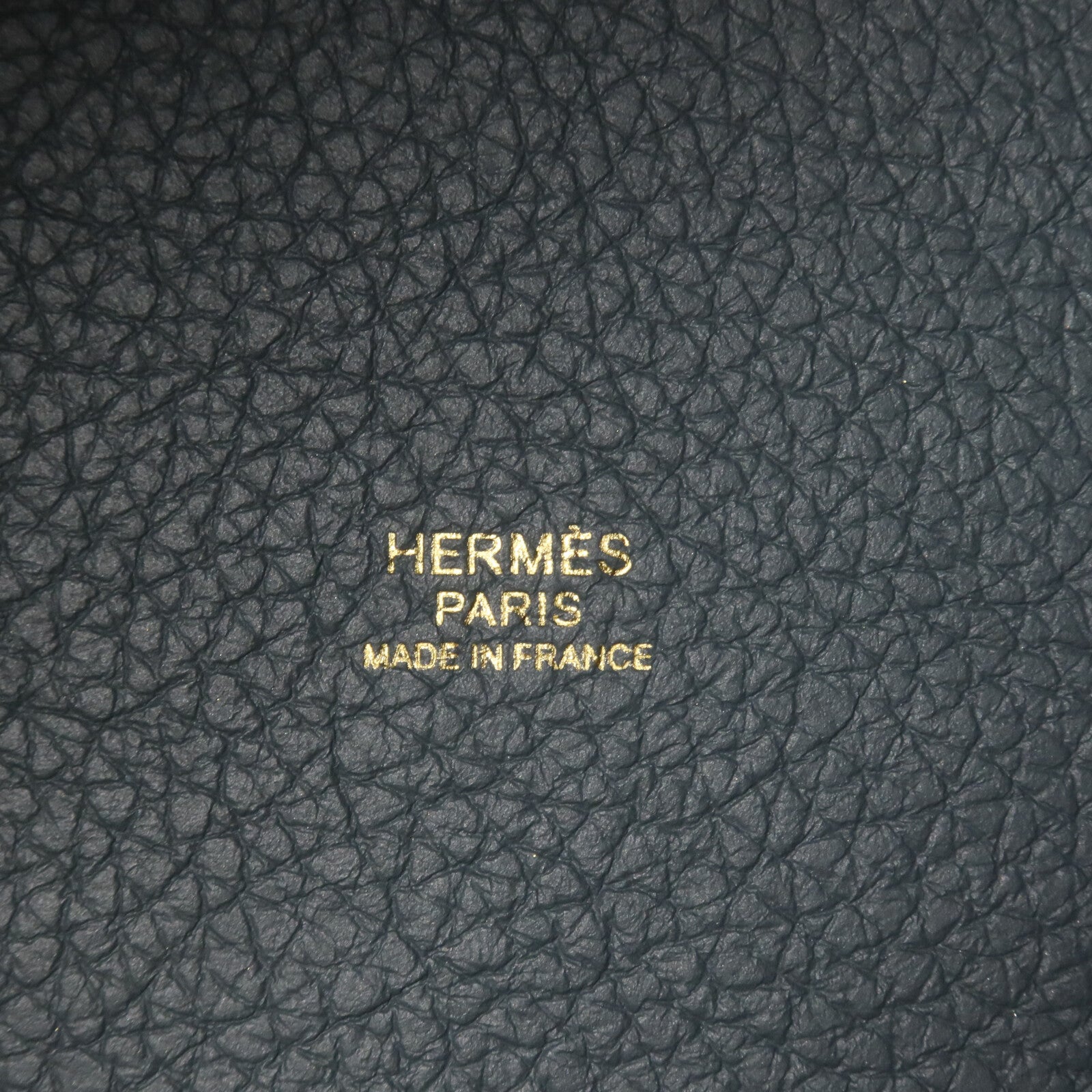 HERMES Clemence皮革Picotin MM扣手挽袋Bleu Orage