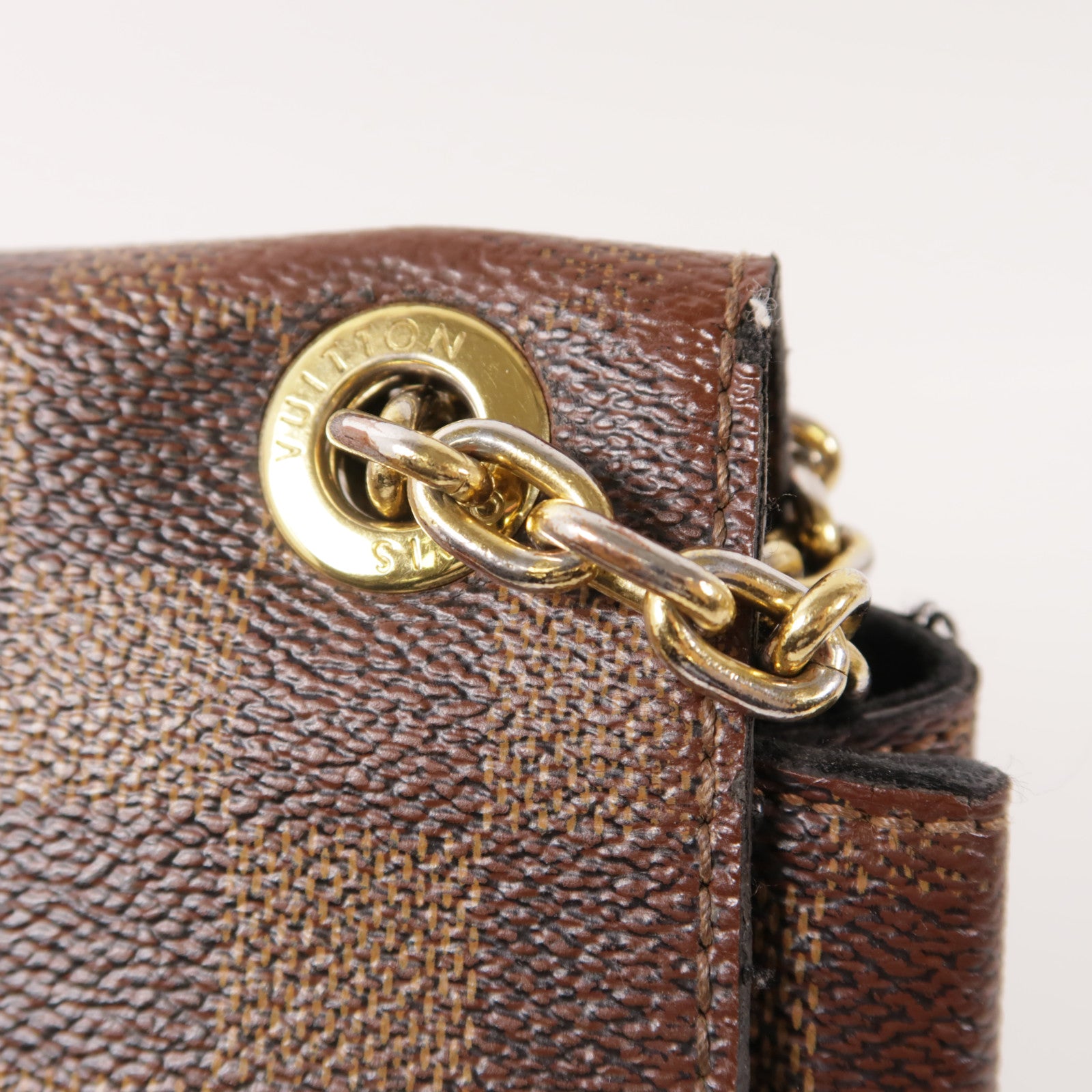 LOUIS VUITTON LV GHW Vavin PM Shoulder Bag N40113 Damier Brown/Beige