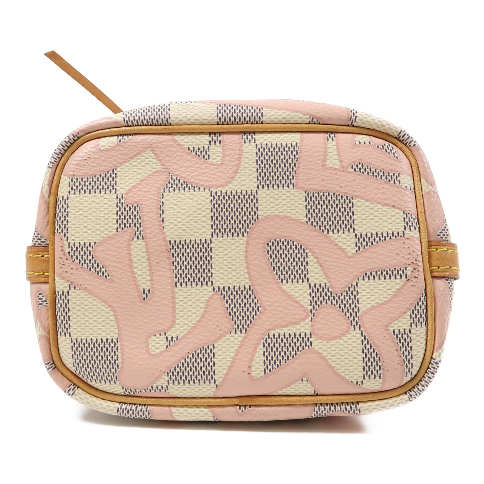 LOUIS VUITTON 【激減優惠】Damier Nano Noe金扣肩背袋白色/粉紅色