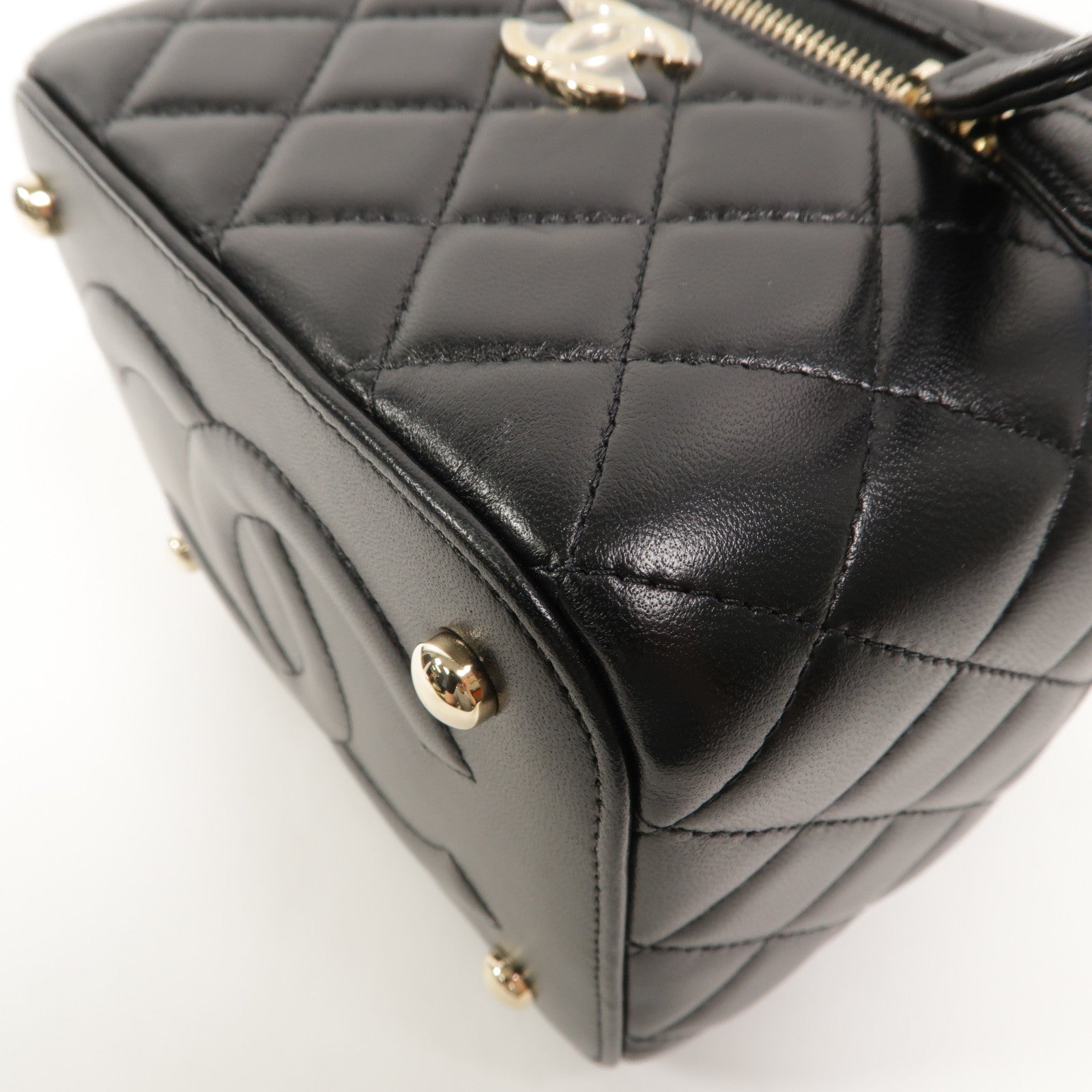 CHANEL 羊皮皮革Vanity Case With Top Handle鏈帶手挽肩背兩用袋