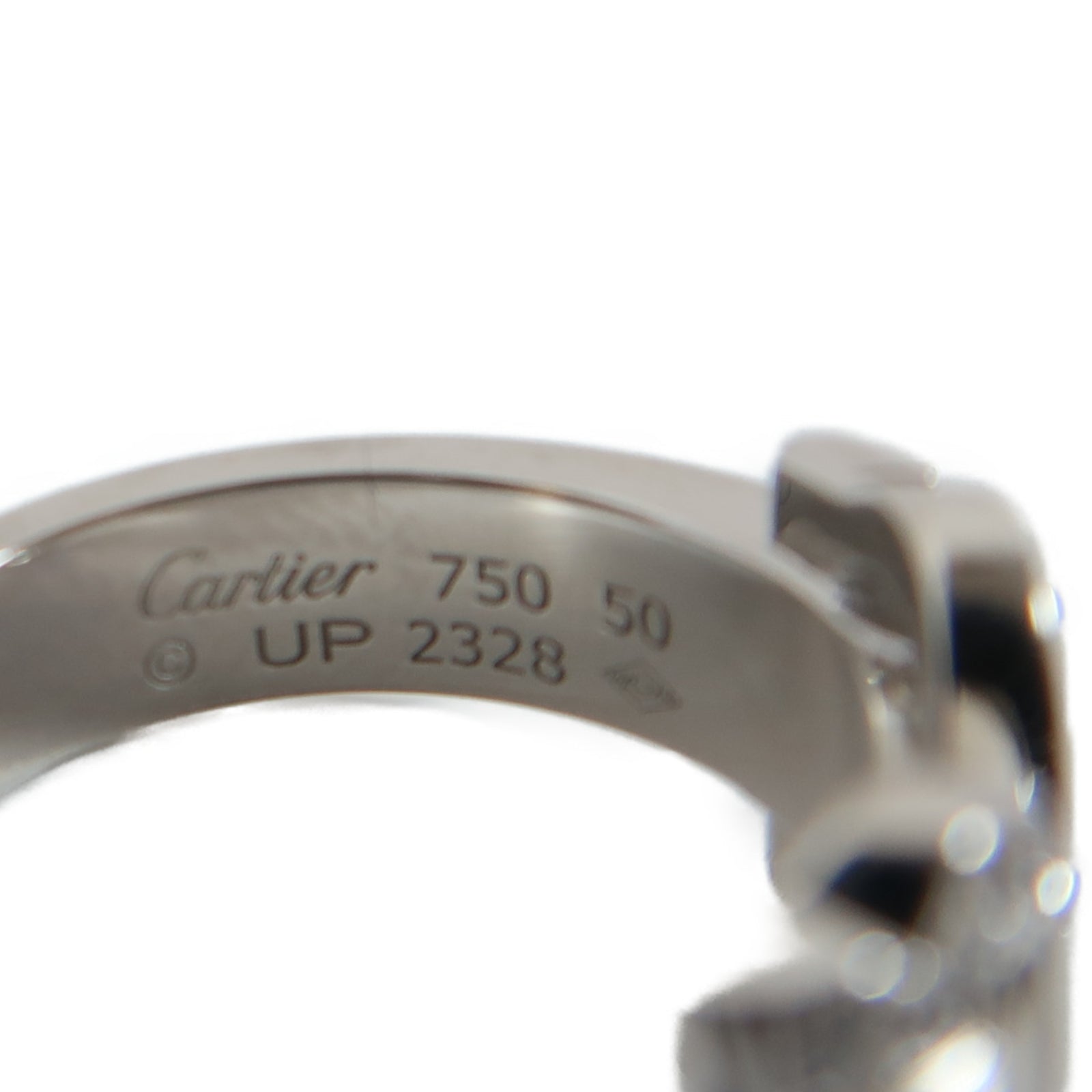 CARTIER 18K白金2C Boucle Ring戒指US#5.25/Cartier#50
