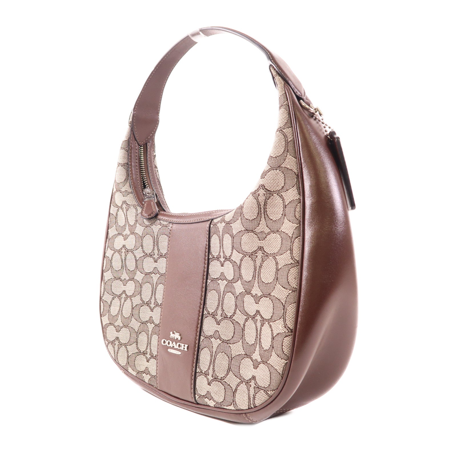 COACH 帆布Shoulder Bag銀扣肩背袋