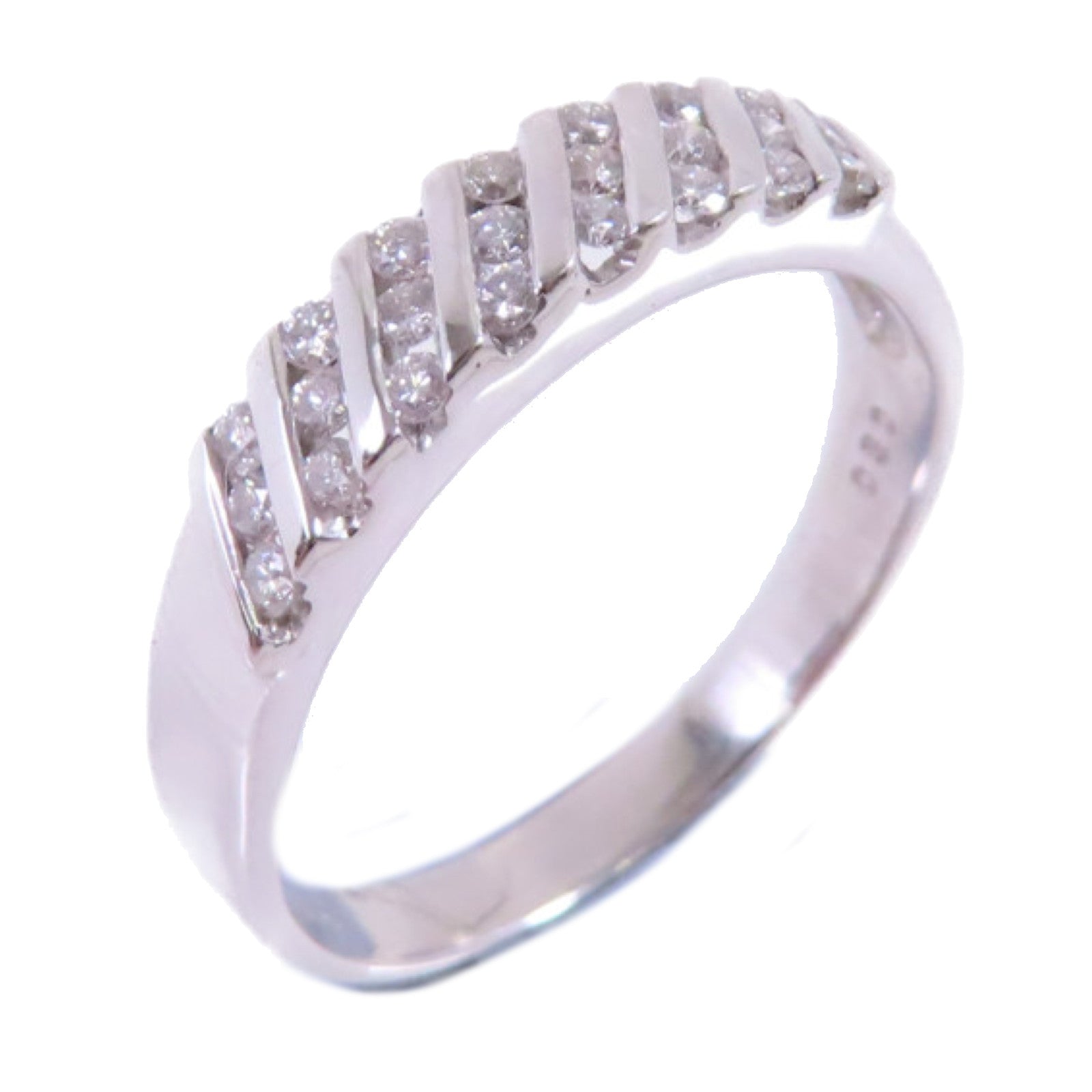 JEWELRY (PRICE DOWN) 0.30ct Diamond Ring US#7.5 18K White Gold