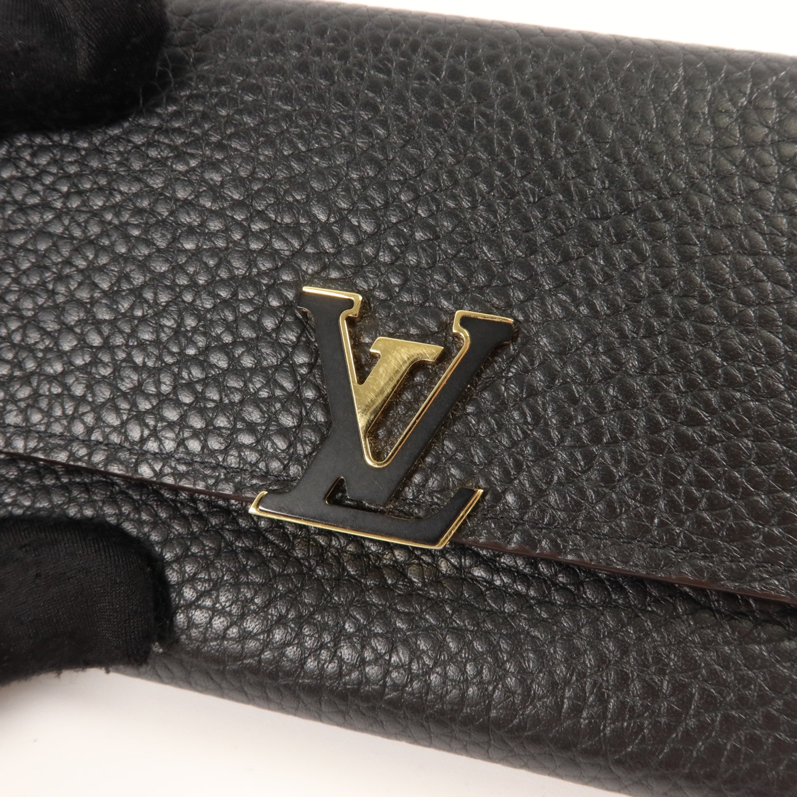 LOUIS VUITTON 牛皮皮革Capucines Wallet金扣錢包