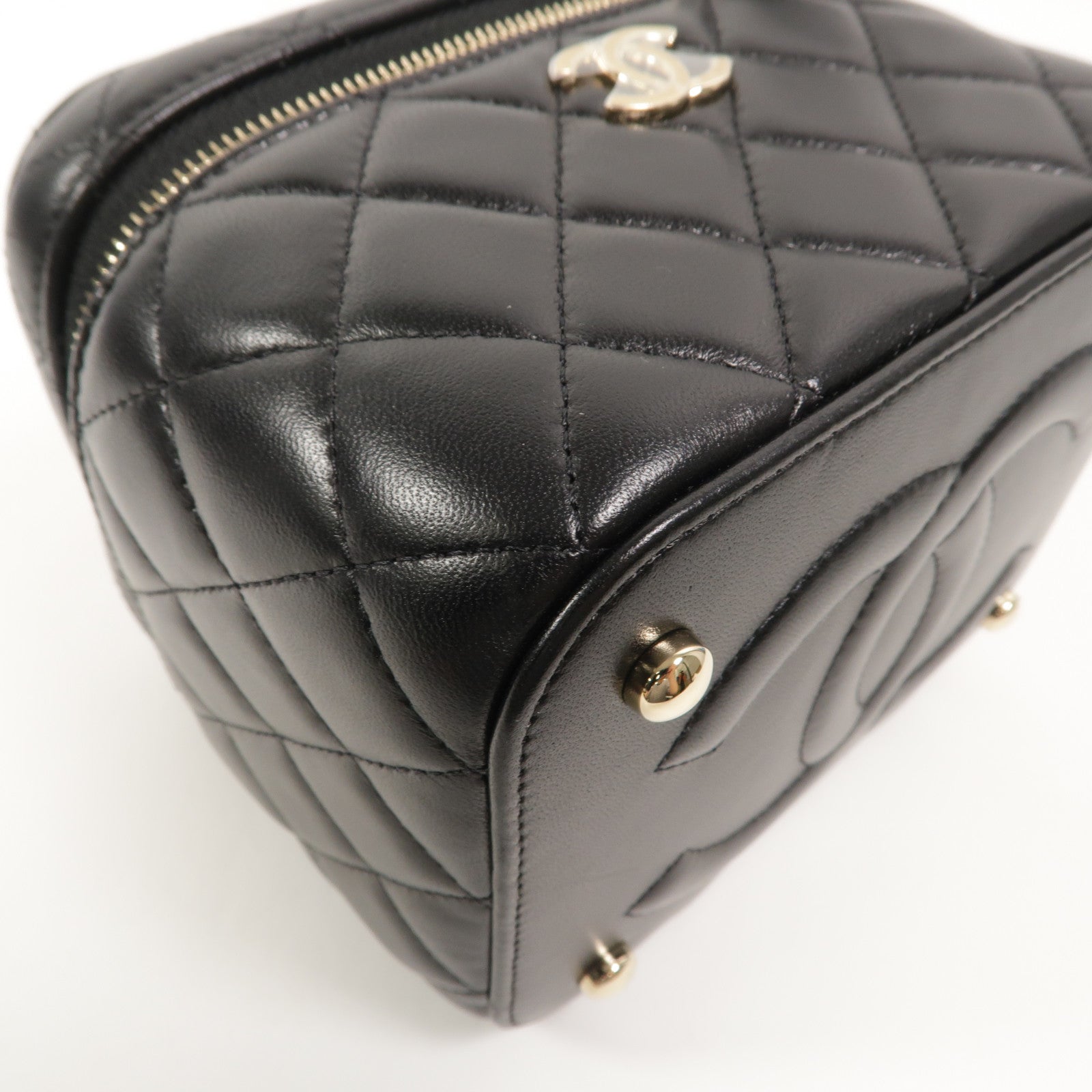 CHANEL 羊皮皮革Vanity Case With Top Handle鏈帶手挽肩背兩用袋