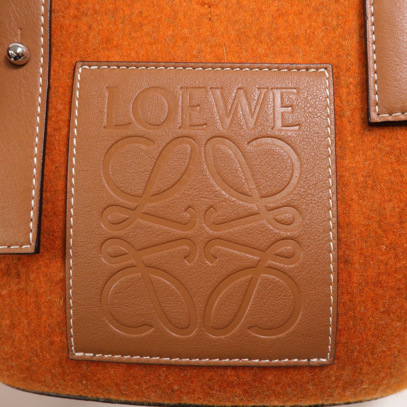 LOEWE Wool Felt/牛皮皮革Basket Small手挽袋