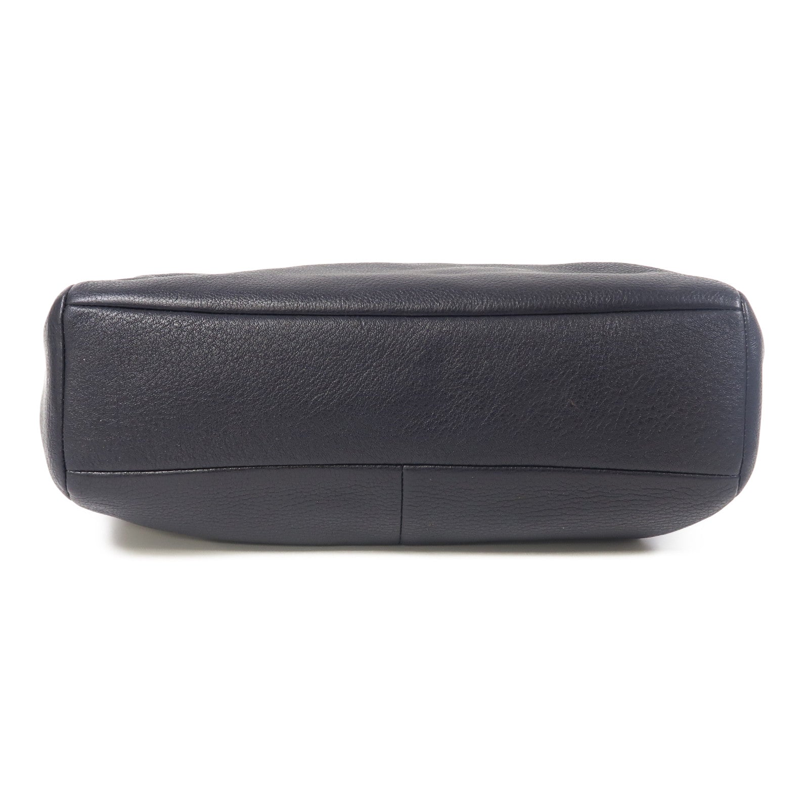 COACH 牛皮皮革Sholder Bag金扣手挽肩背兩用袋深藍色