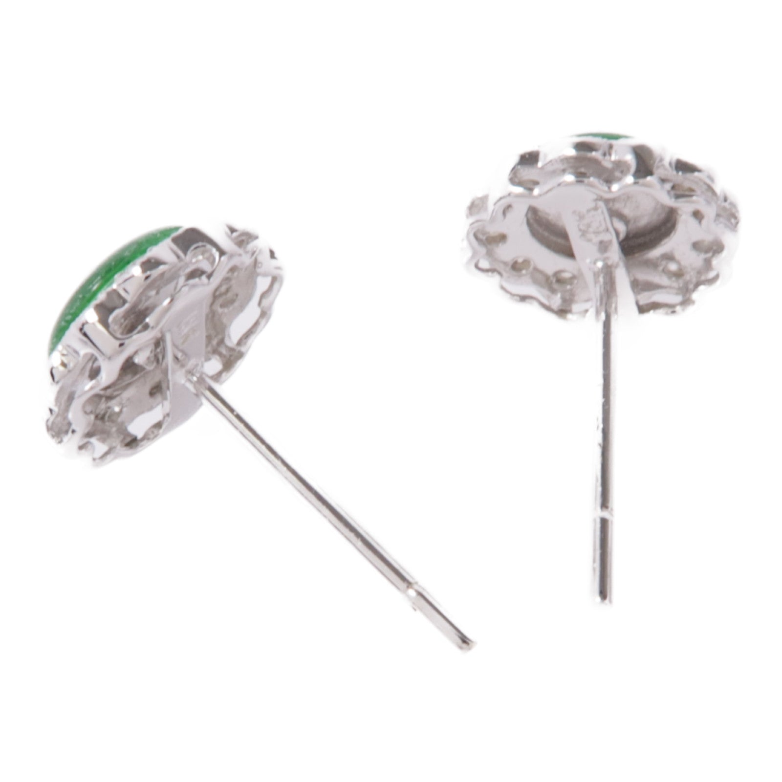JEWELRY 18K白金Jade/Diamond Earrings翡翠/鑽石耳環