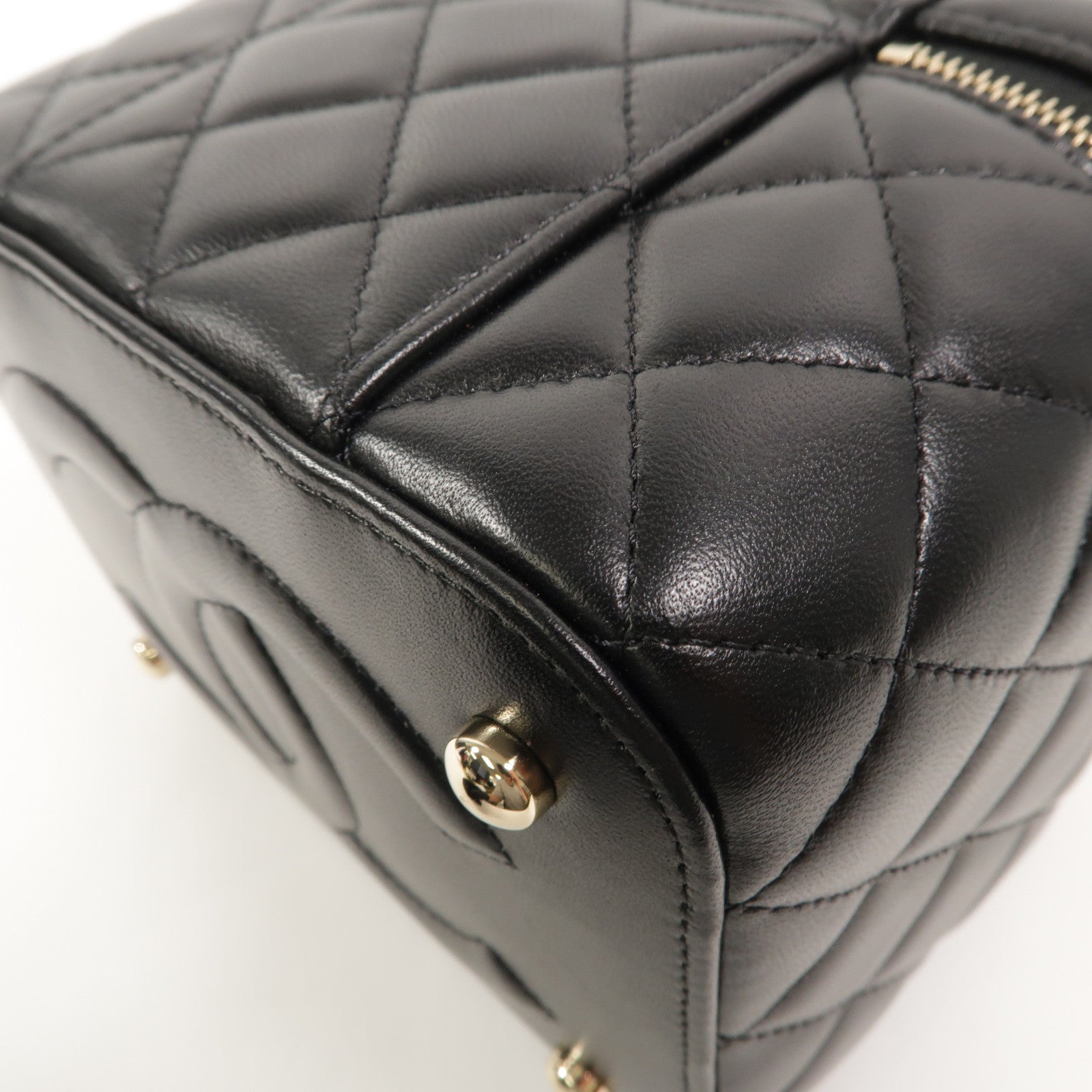 CHANEL 羊皮皮革Vanity Case With Top Handle鏈帶手挽肩背兩用袋