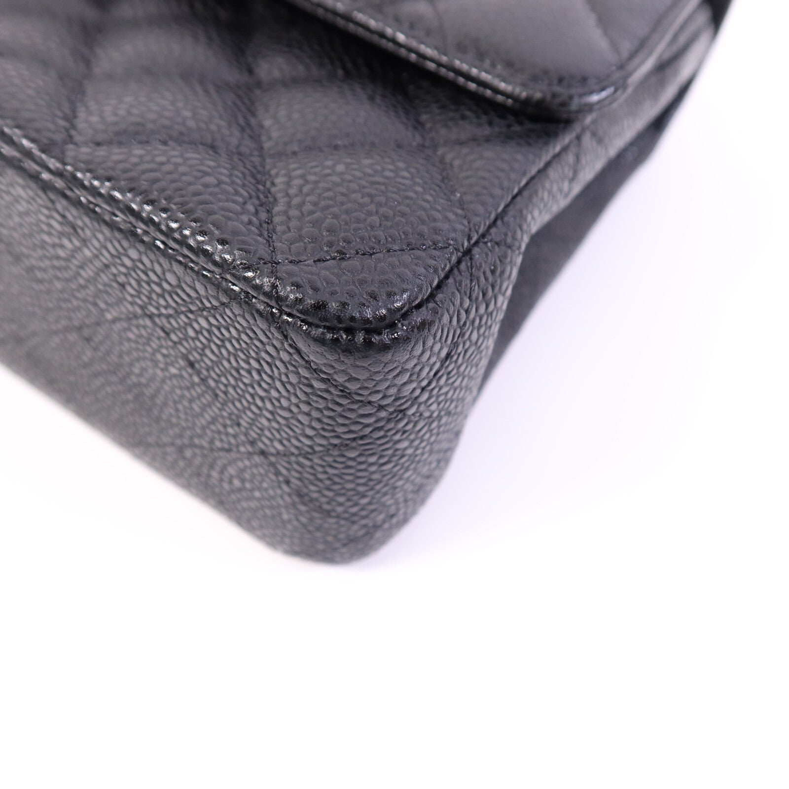 CHANEL 牛皮皮革Classic 25cm銀扣鏈帶手挽肩背兩用袋