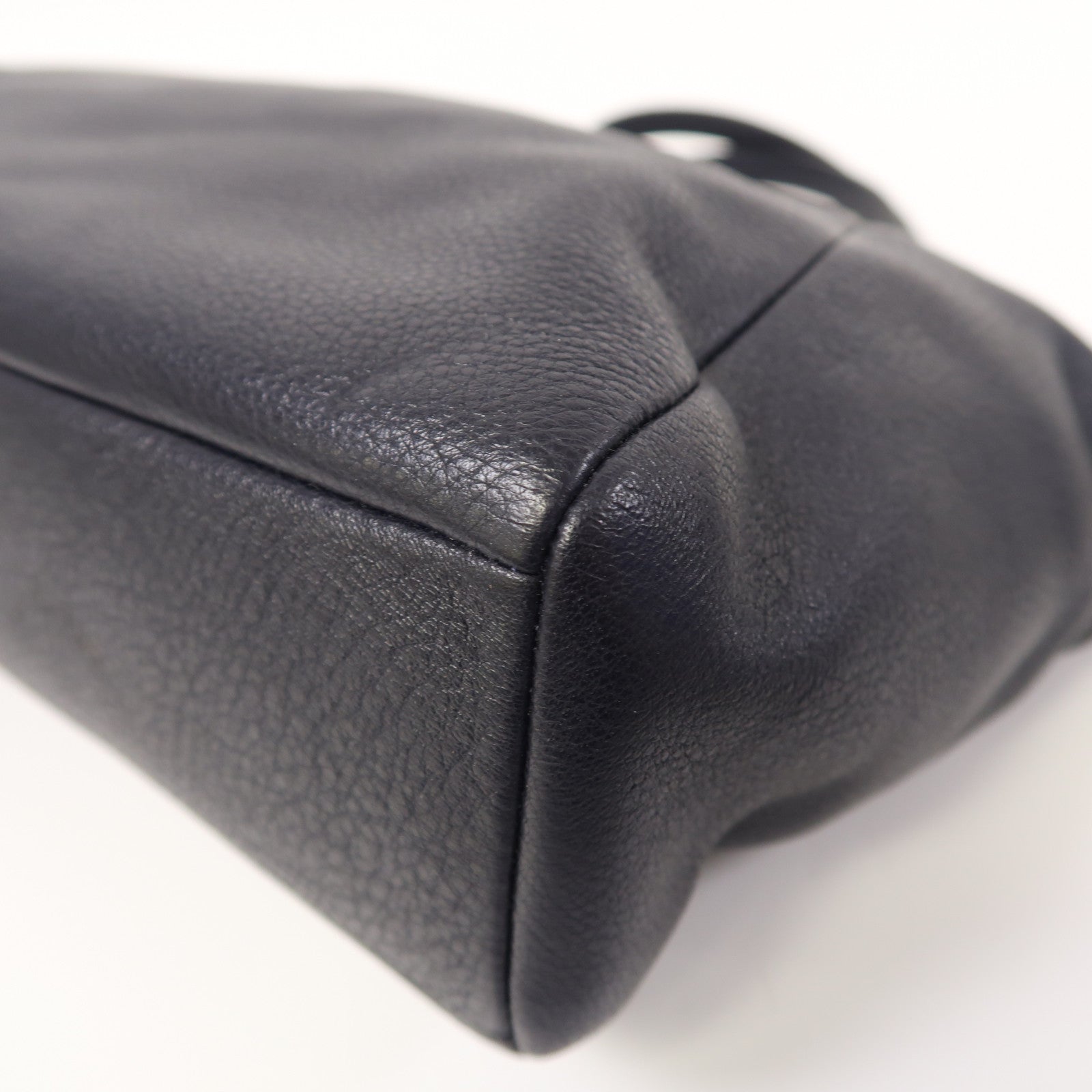 COACH 牛皮皮革Sholder Bag金扣手挽肩背兩用袋深藍色