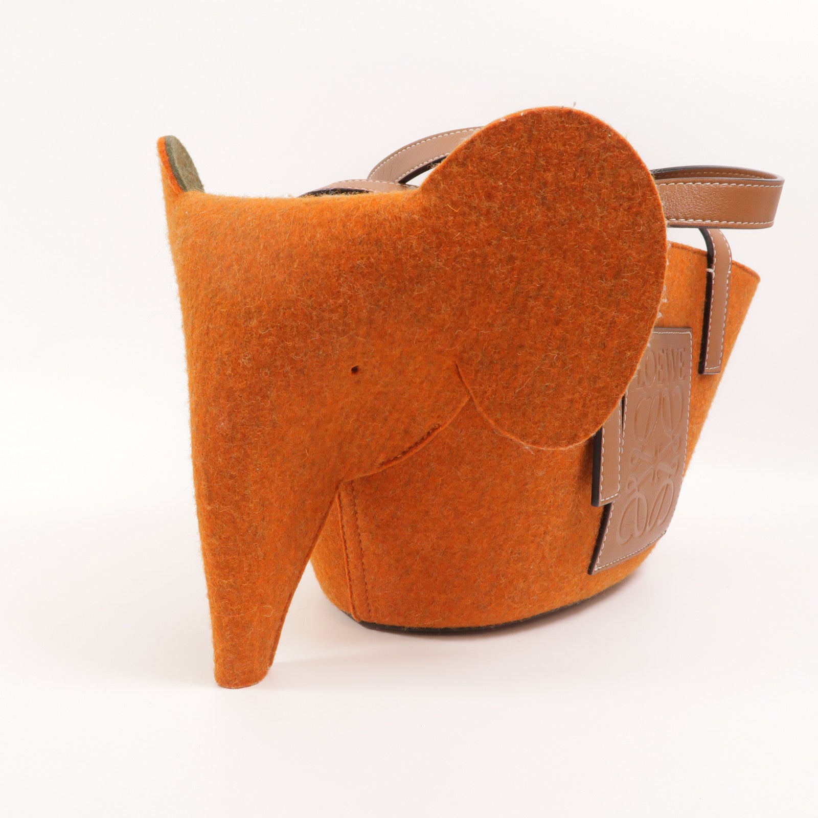 LOEWE Wool Felt/牛皮皮革Basket Small手挽袋