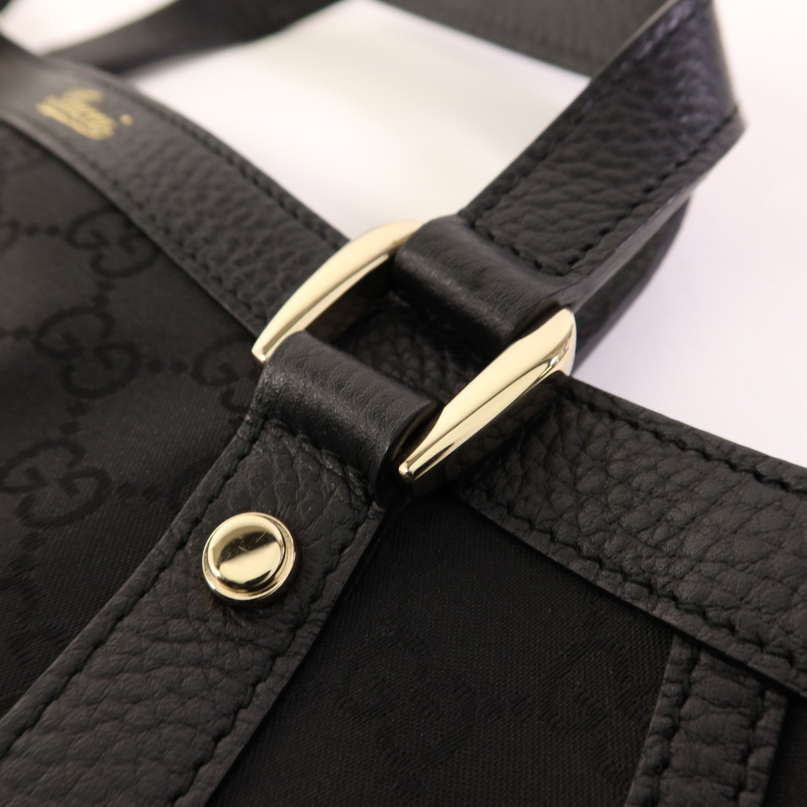 GUCCI 尼龍Shoulder Tote金扣肩背袋/手挽袋